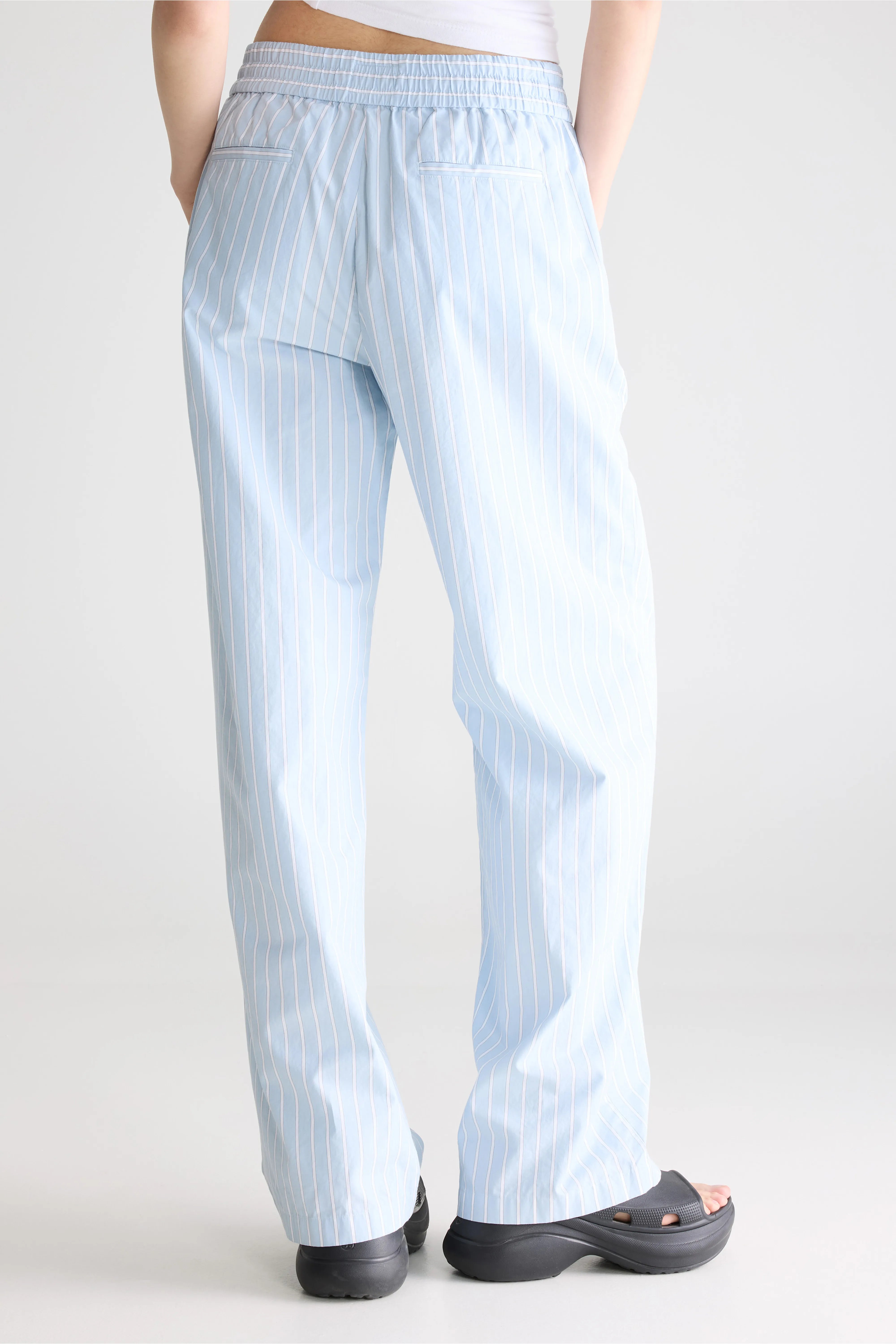 Giolo Striped Trousers - Black / Mist / White For Women | Bellerose