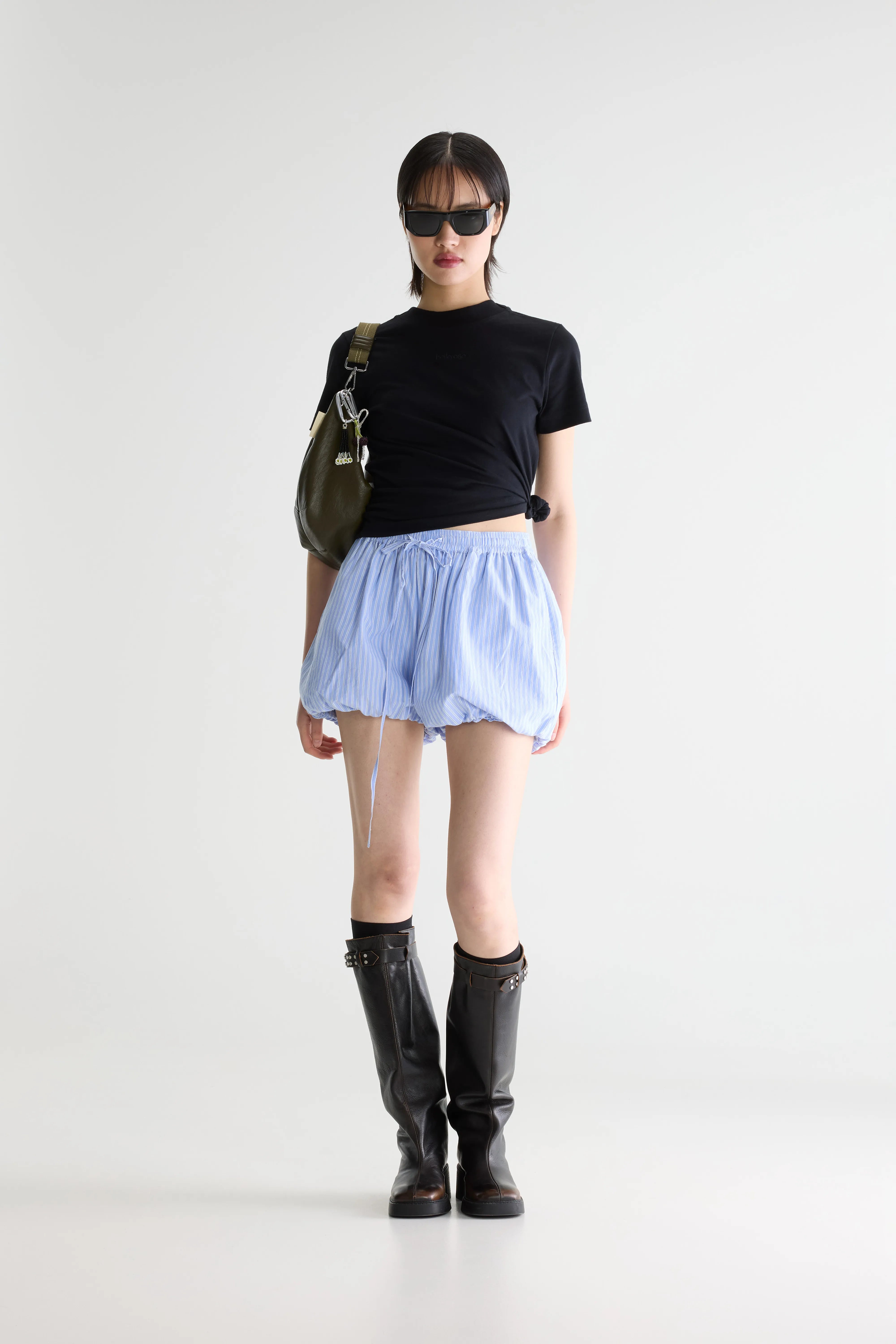 Short Ample Johny - Blue shirt / White Pour Femme | Bellerose