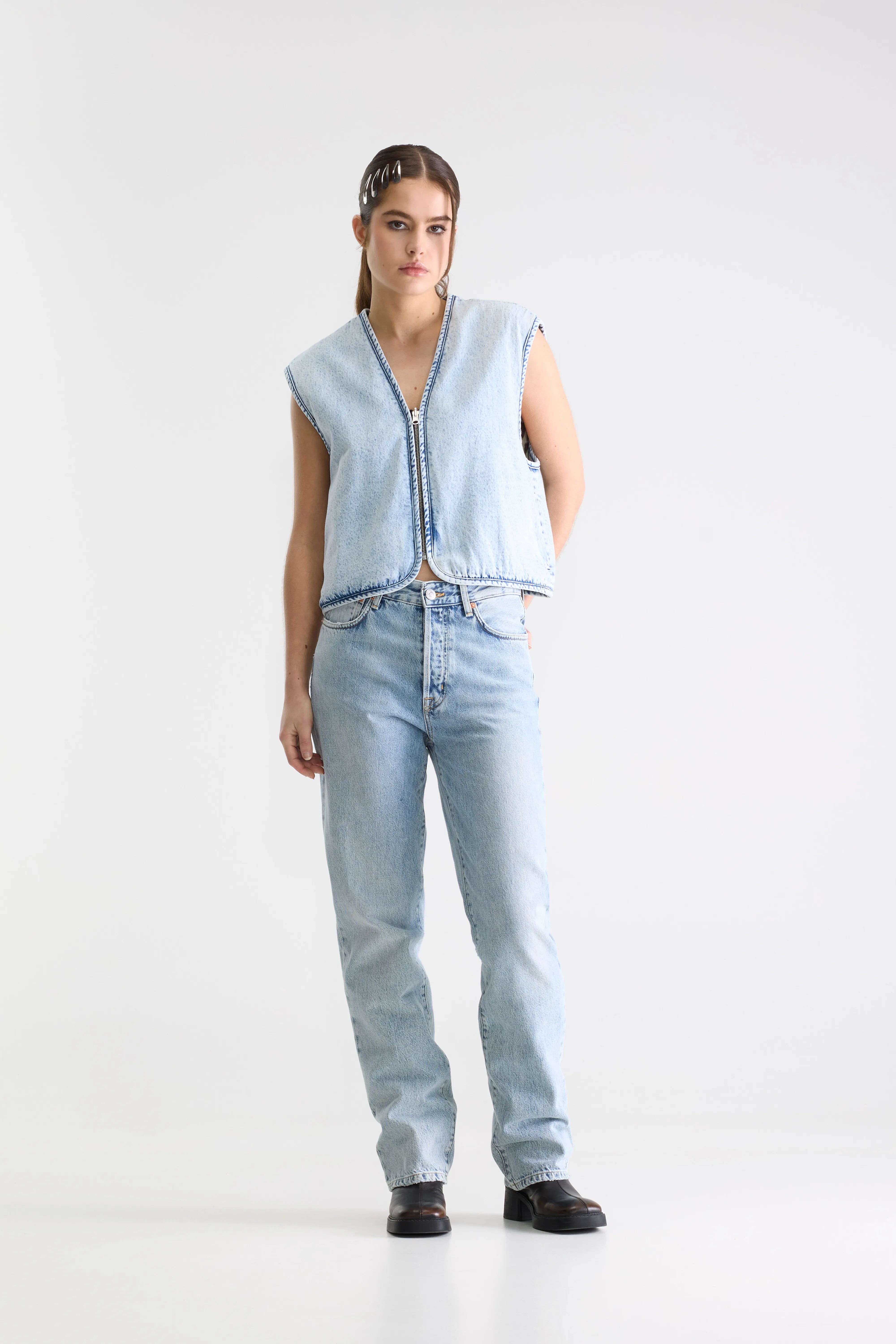 Jean Droit - Denim N. 35 - Lt blue bleach Pour Femme | Bellerose