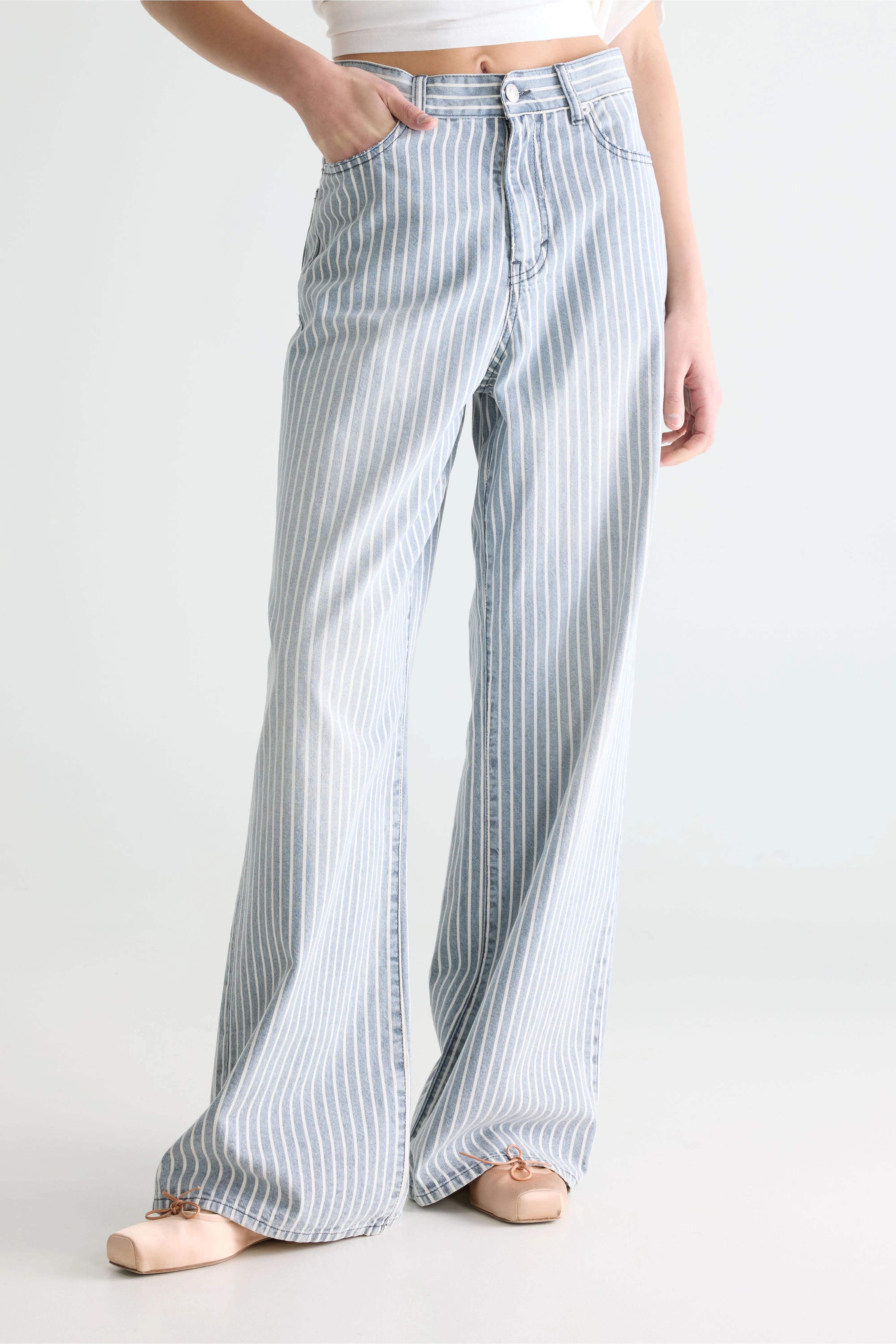 Denim N. 64 Wijde Jeans - Stripe a Voor Dames | Bellerose