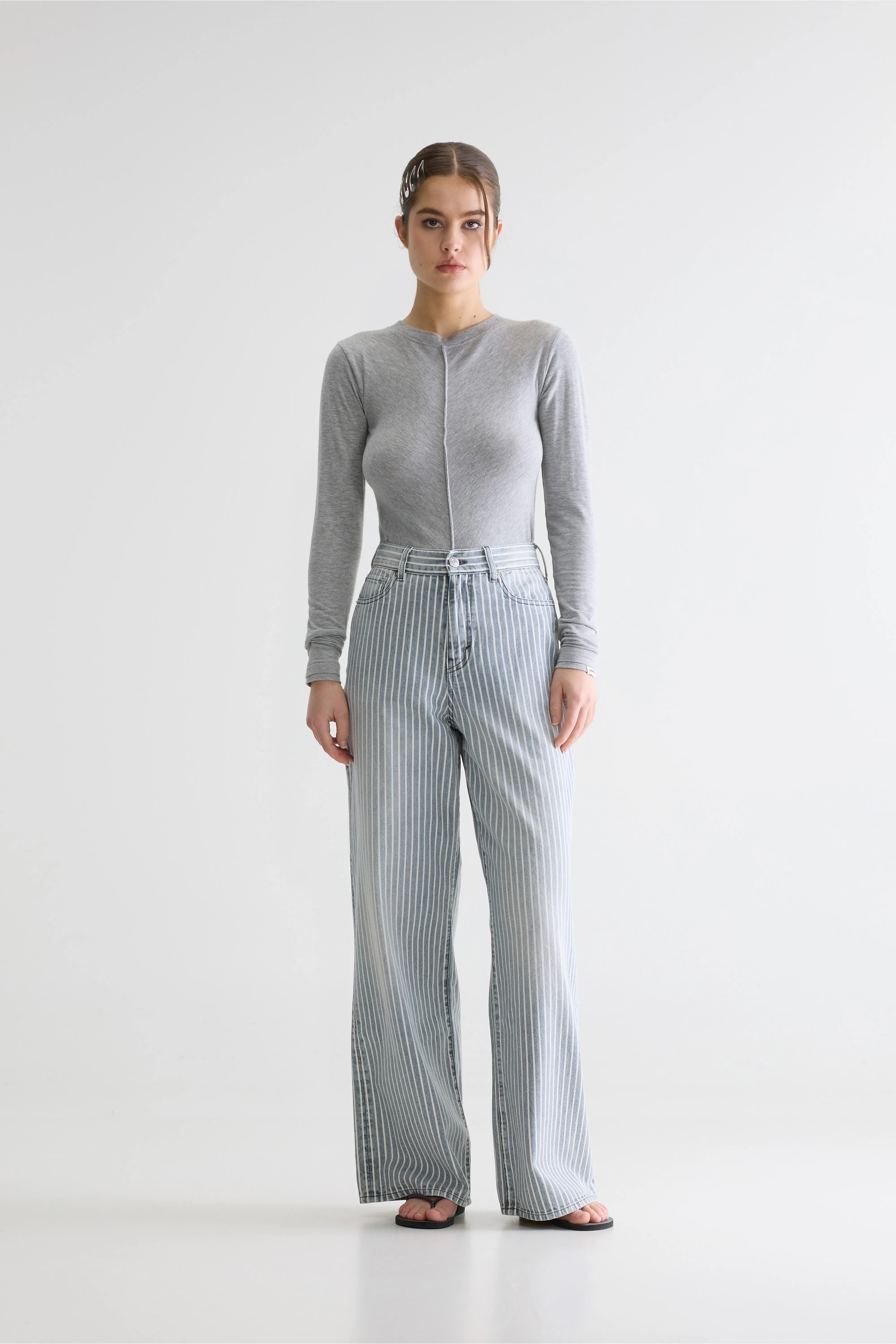 Denim N. 64 Wide Jeans - Stripe a For Women | Bellerose