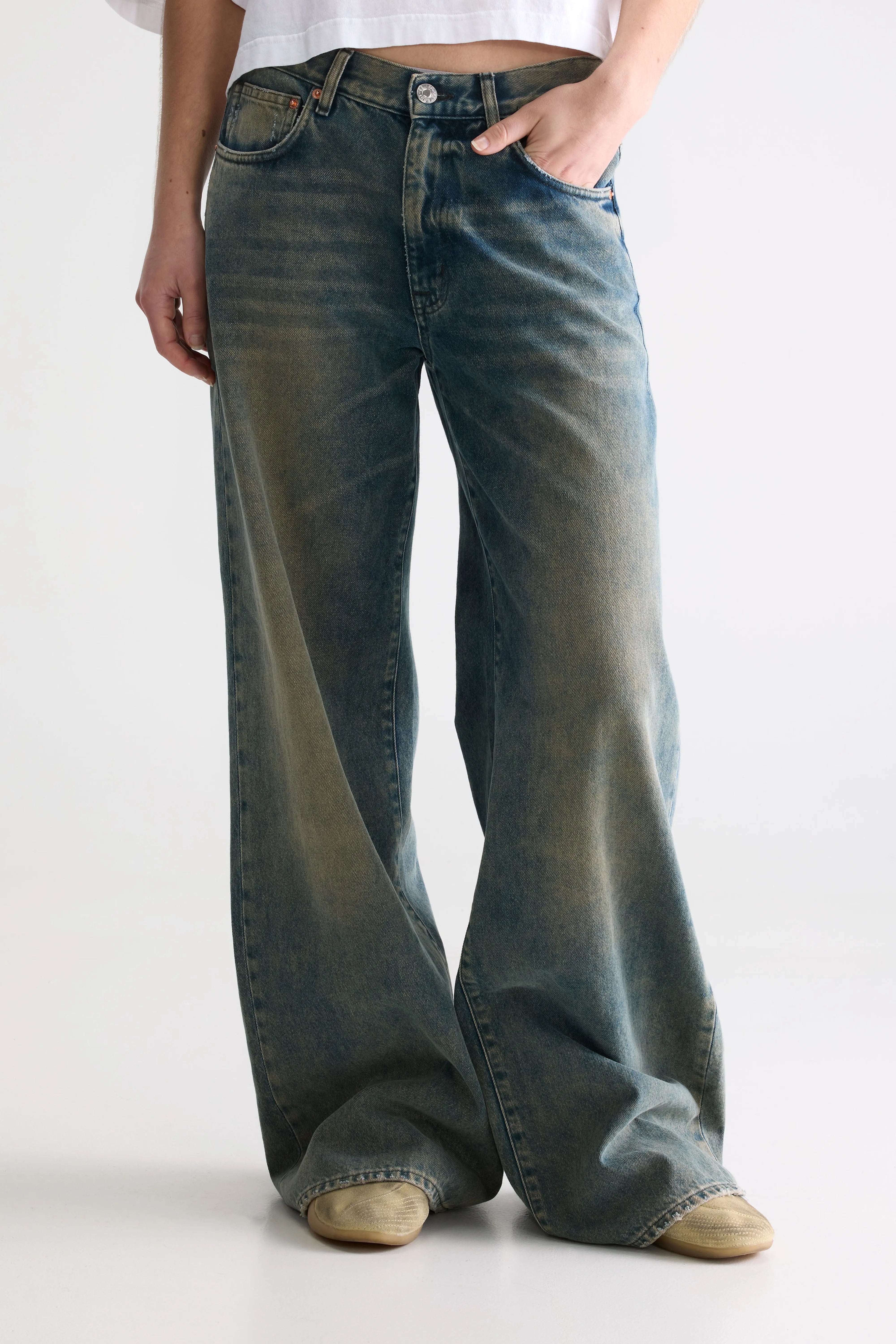 Denim N. 97 Wijde Jeans - Dusty used blue Voor Dames | Bellerose
