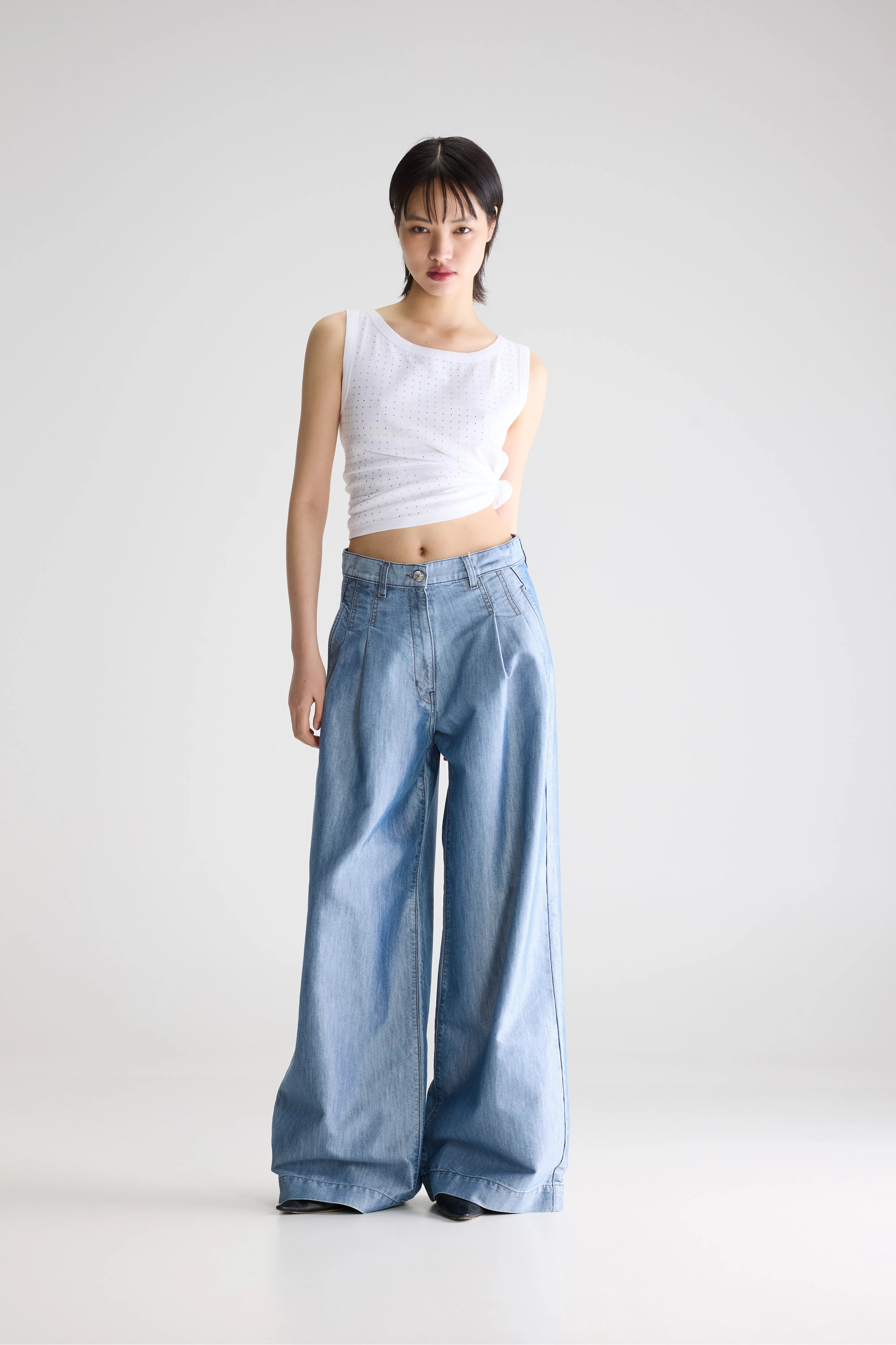 Denim N. 74 - Superwijde Jeans - Glassy blue Voor Dames | Bellerose
