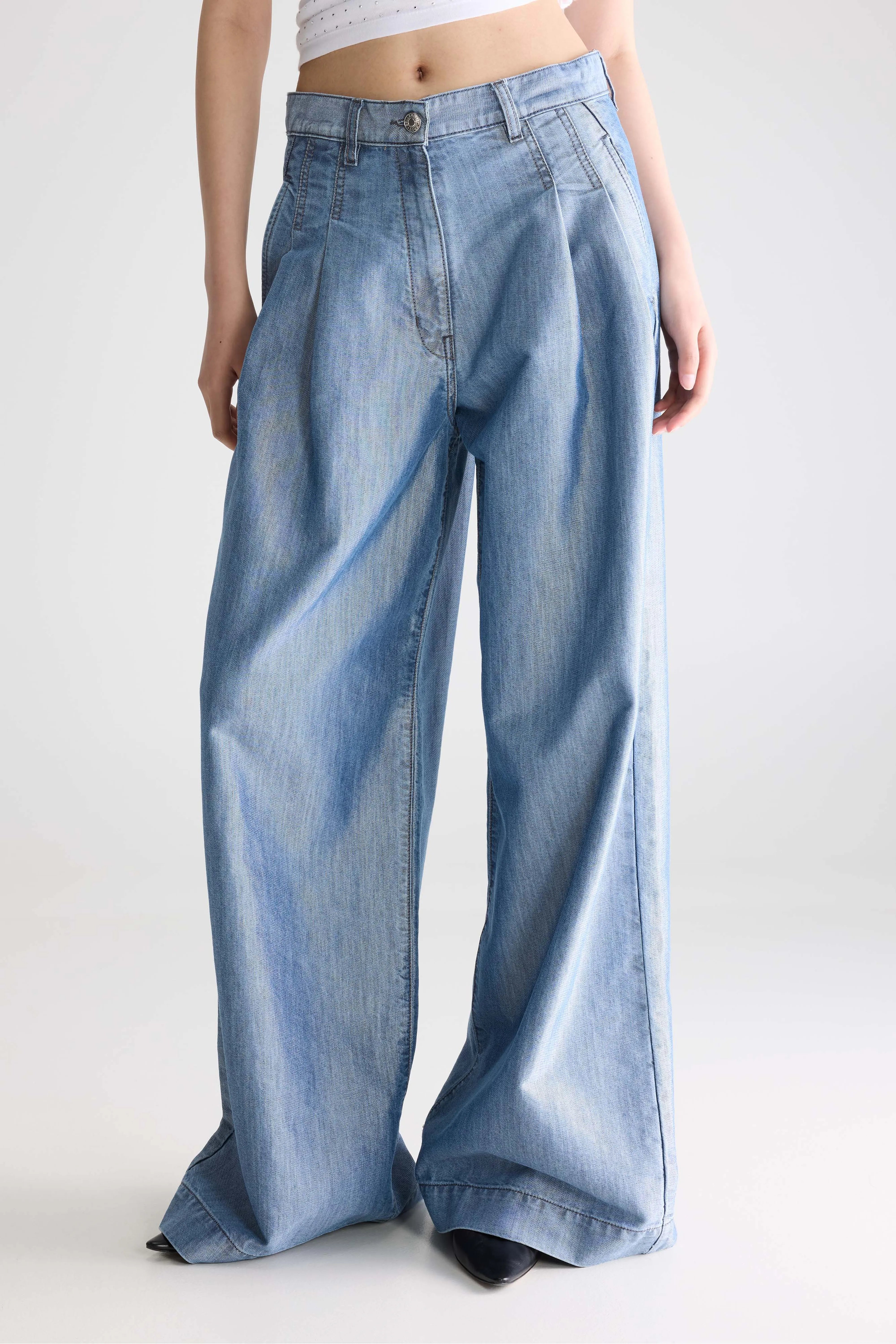 Denim N. 74 - Superwijde Jeans - Glassy blue Voor Dames | Bellerose