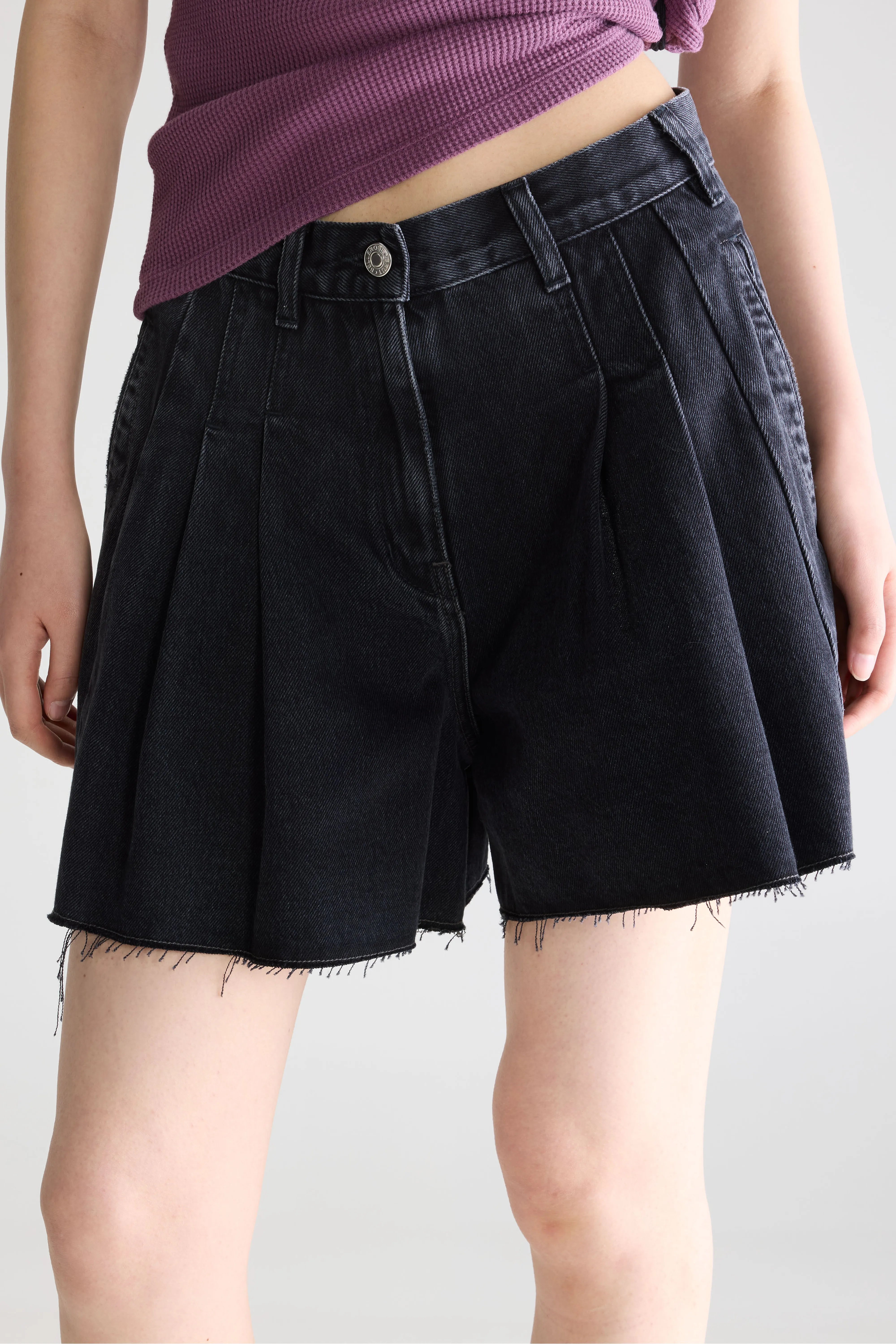 Presley wide denim shorts (261 / W / USED BLACK)