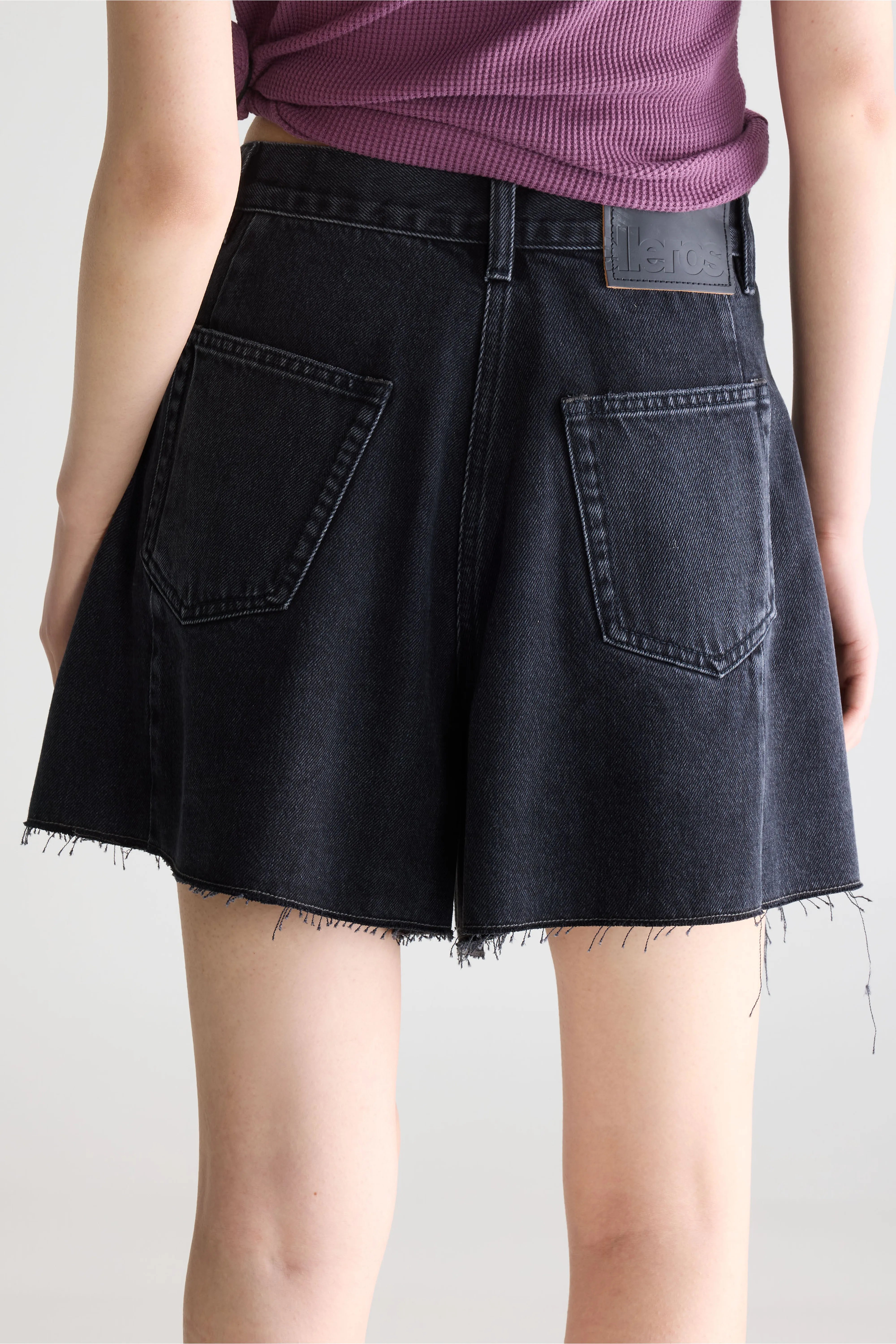 Presley wide denim shorts (261 / W / USED BLACK)