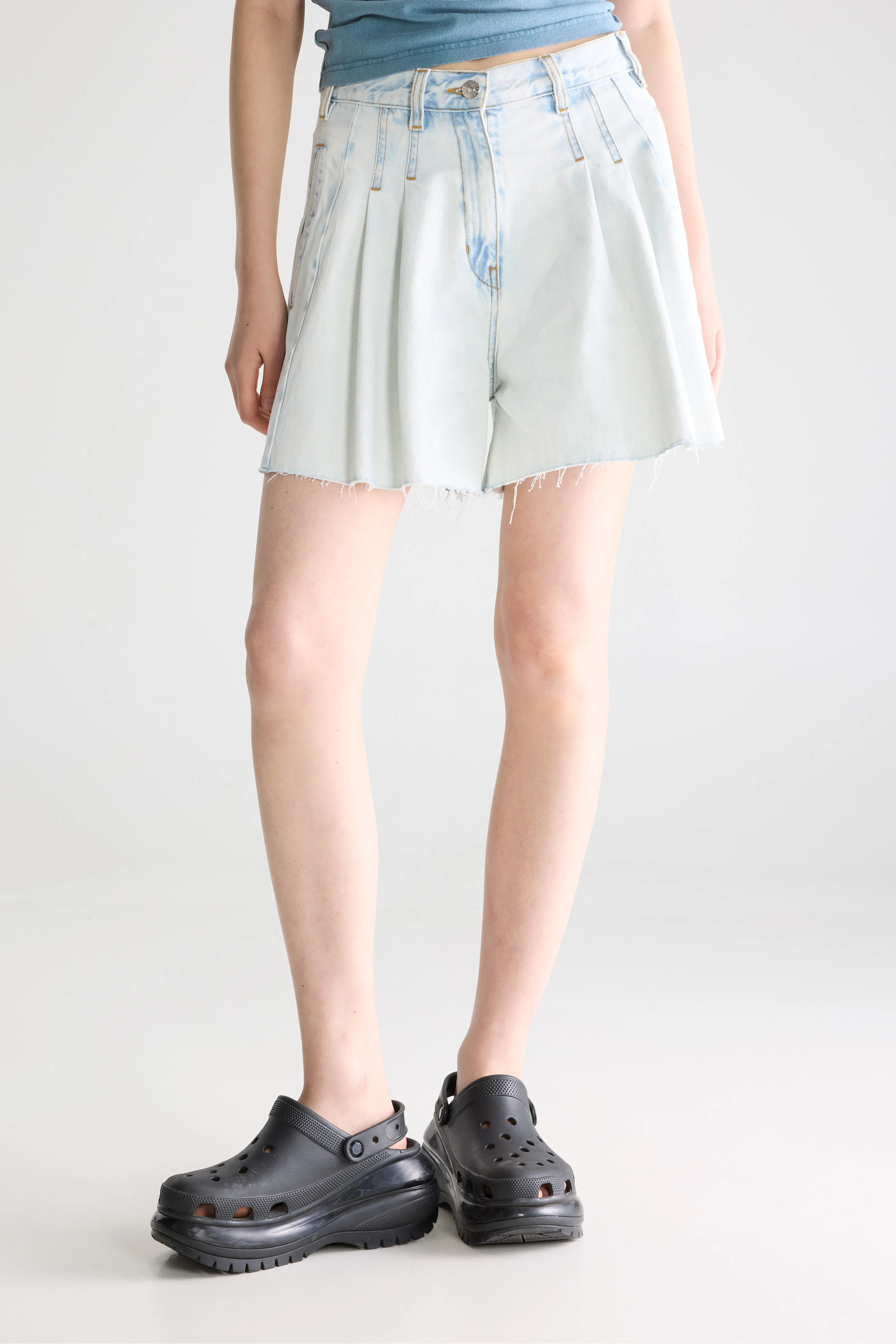 Belle Poque Vintage shorts voor dames, met riem, elastisch, hoge taille Belle Poque Vintage shorts voor dames, met riem, elastisch, hoge taille