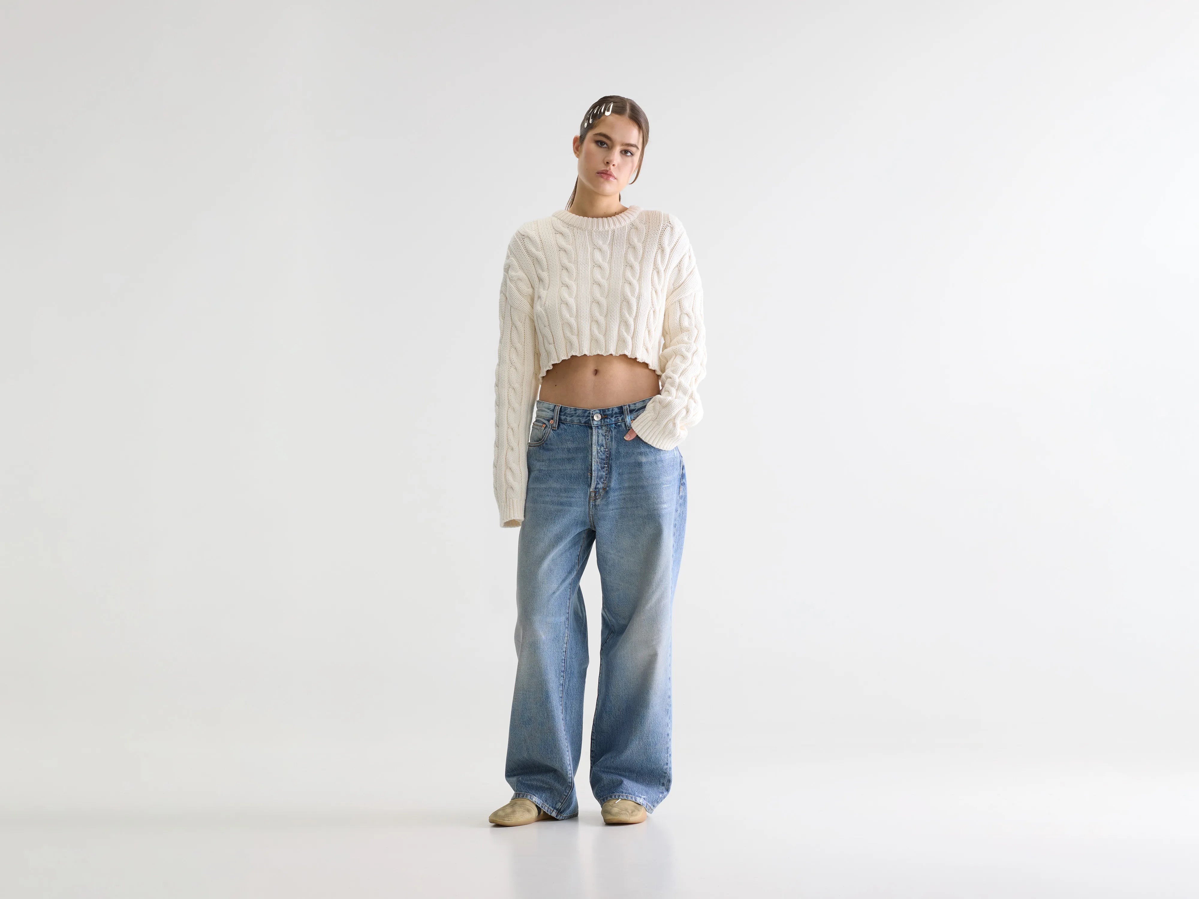 Denim N. 66 loose jeans (261 / W / USED OPALE BLUE)