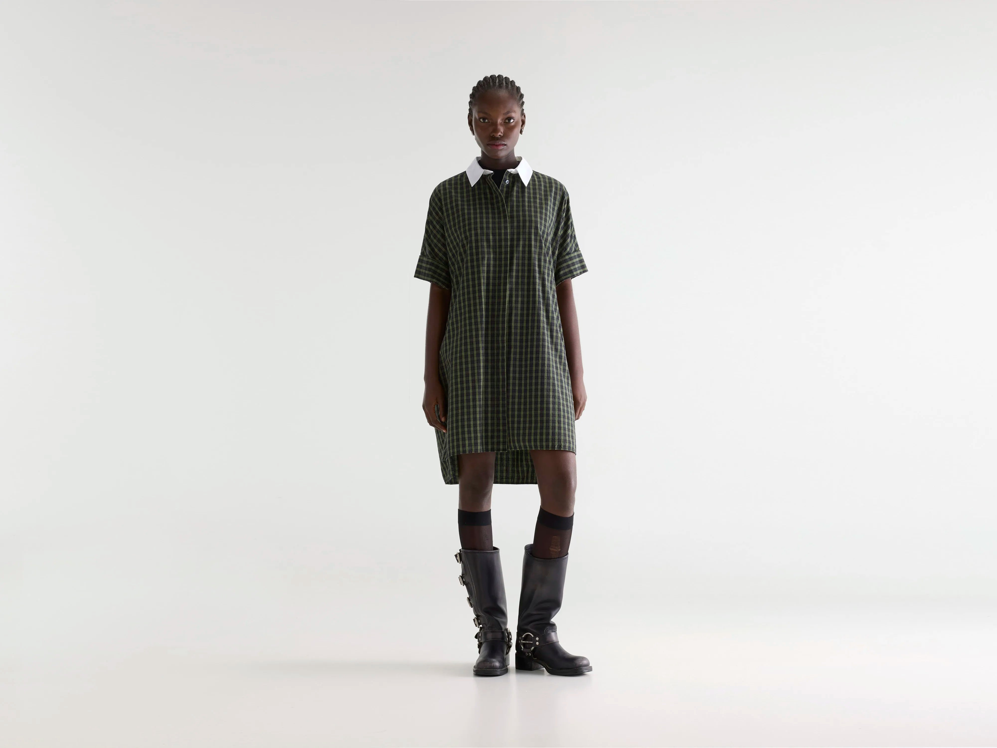 Goldy checked shirt-dress (261 / W / CHECK J)