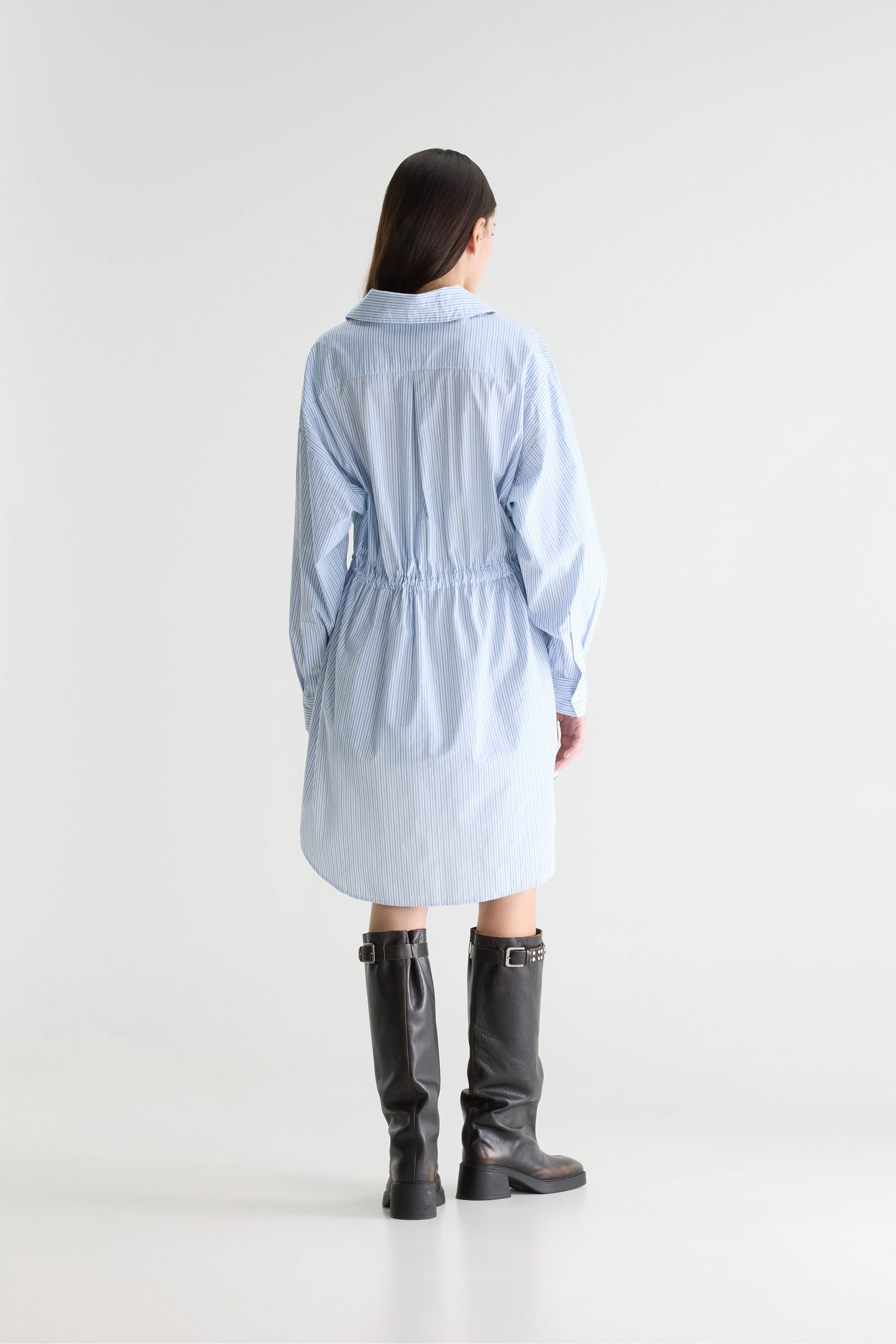 Coney Shirt Dress - Blue shirt / Meteorite / White For Women | Bellerose