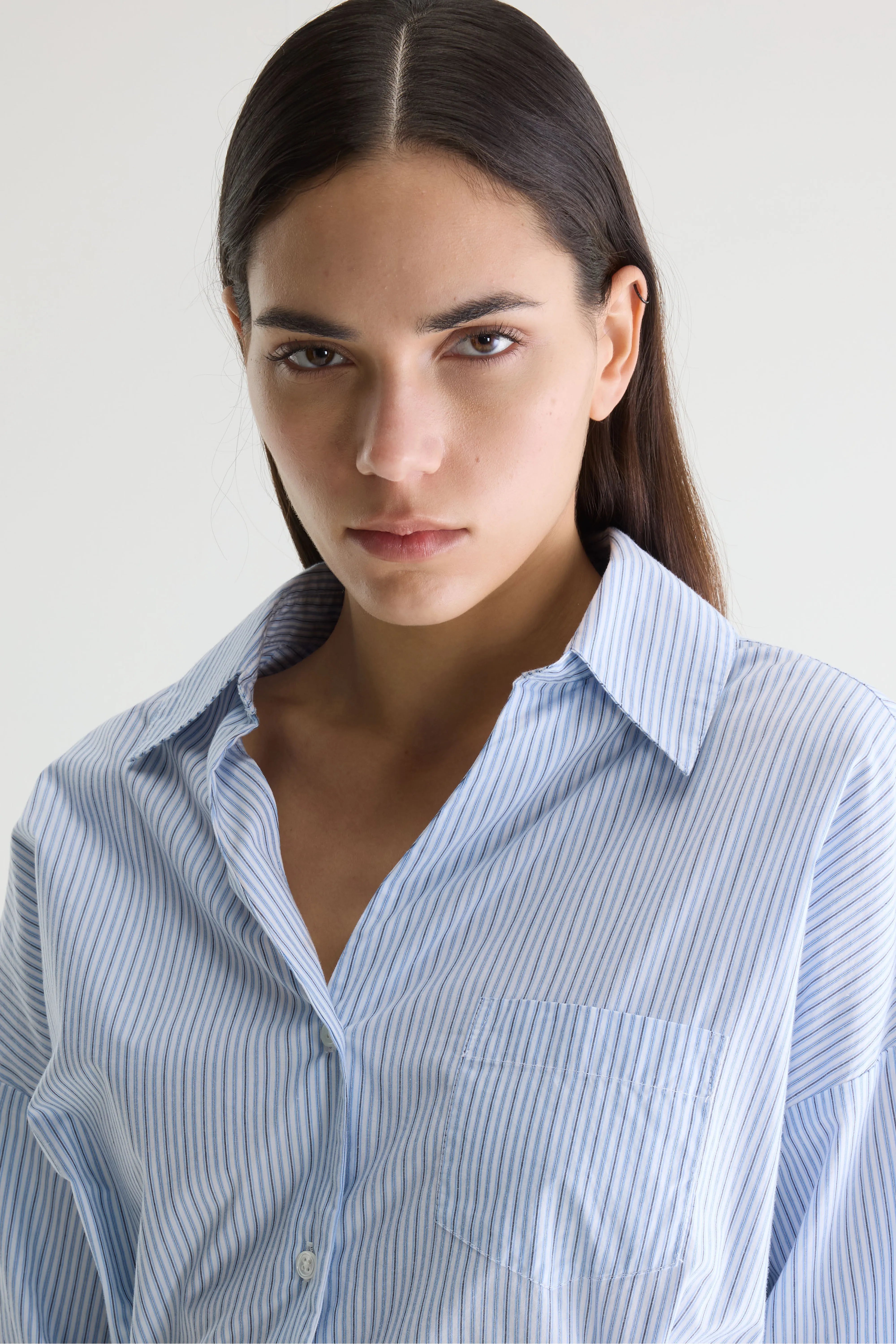 Coney Shirt Dress - Blue shirt / Meteorite / White For Women | Bellerose