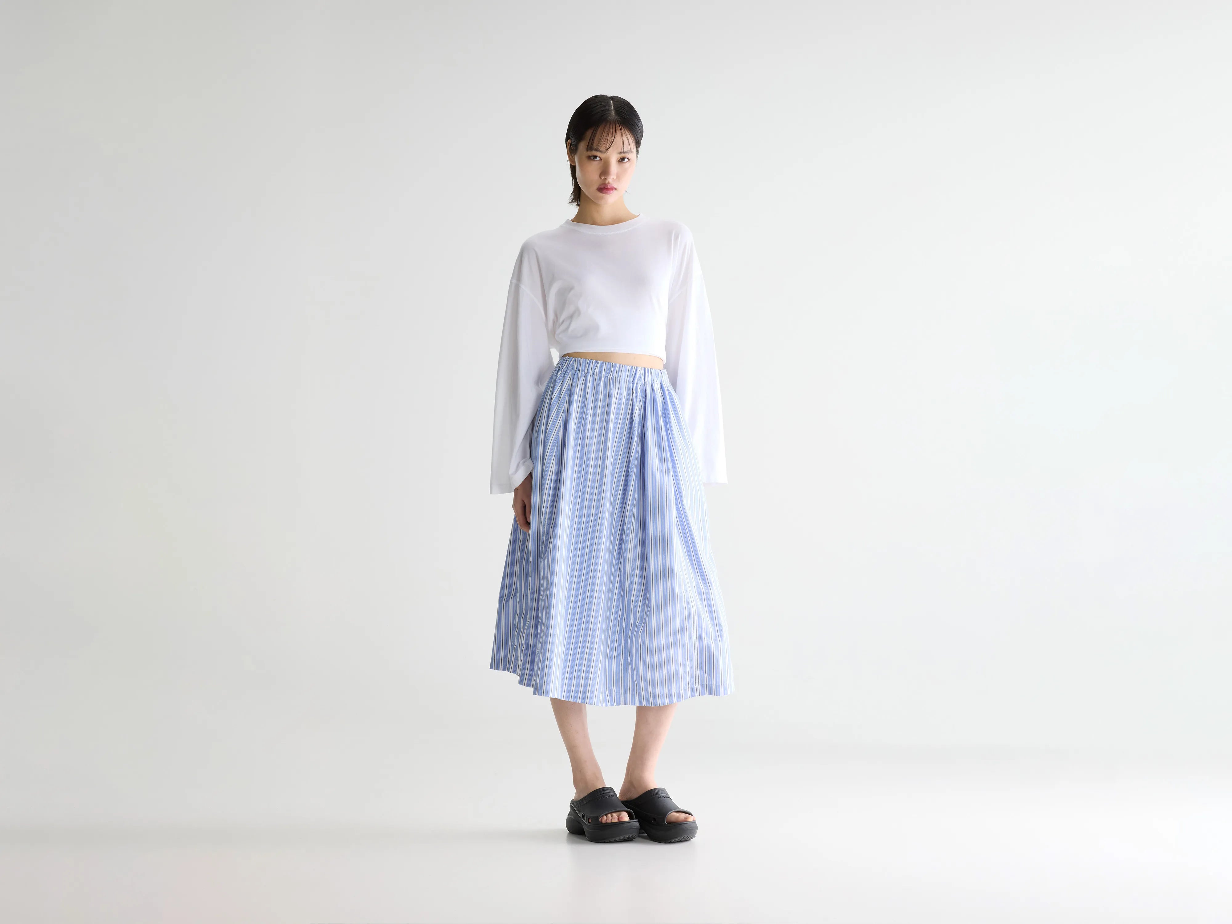 Jupe midi à rayures Cinley (261 / W / STRIPE A)