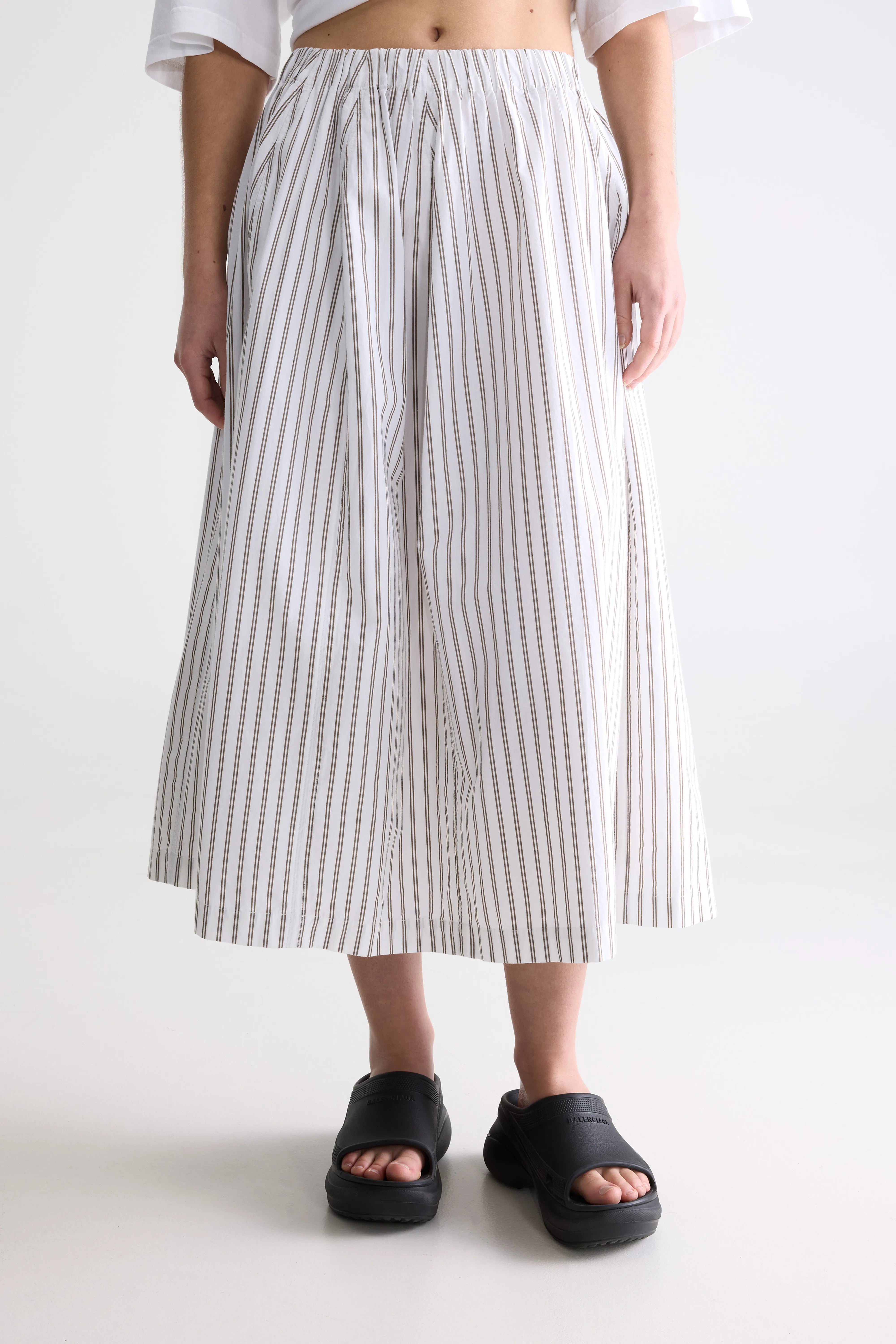 Cinley Gestreepte Midi-rok - Latte / Vintage white Voor Dames | Bellerose