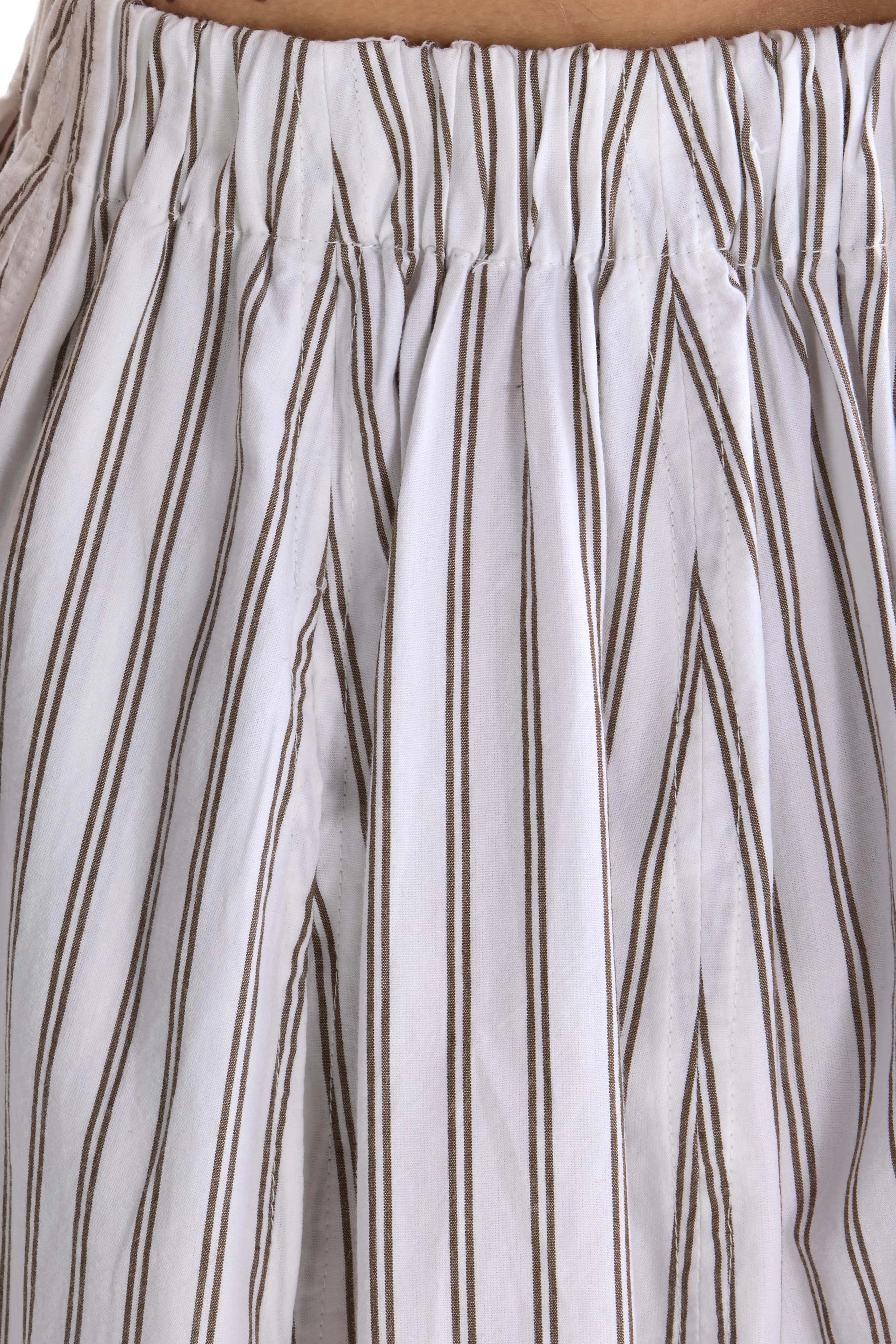 Cinley Gestreepte Midi-rok - Latte / Vintage white Voor Dames | Bellerose
