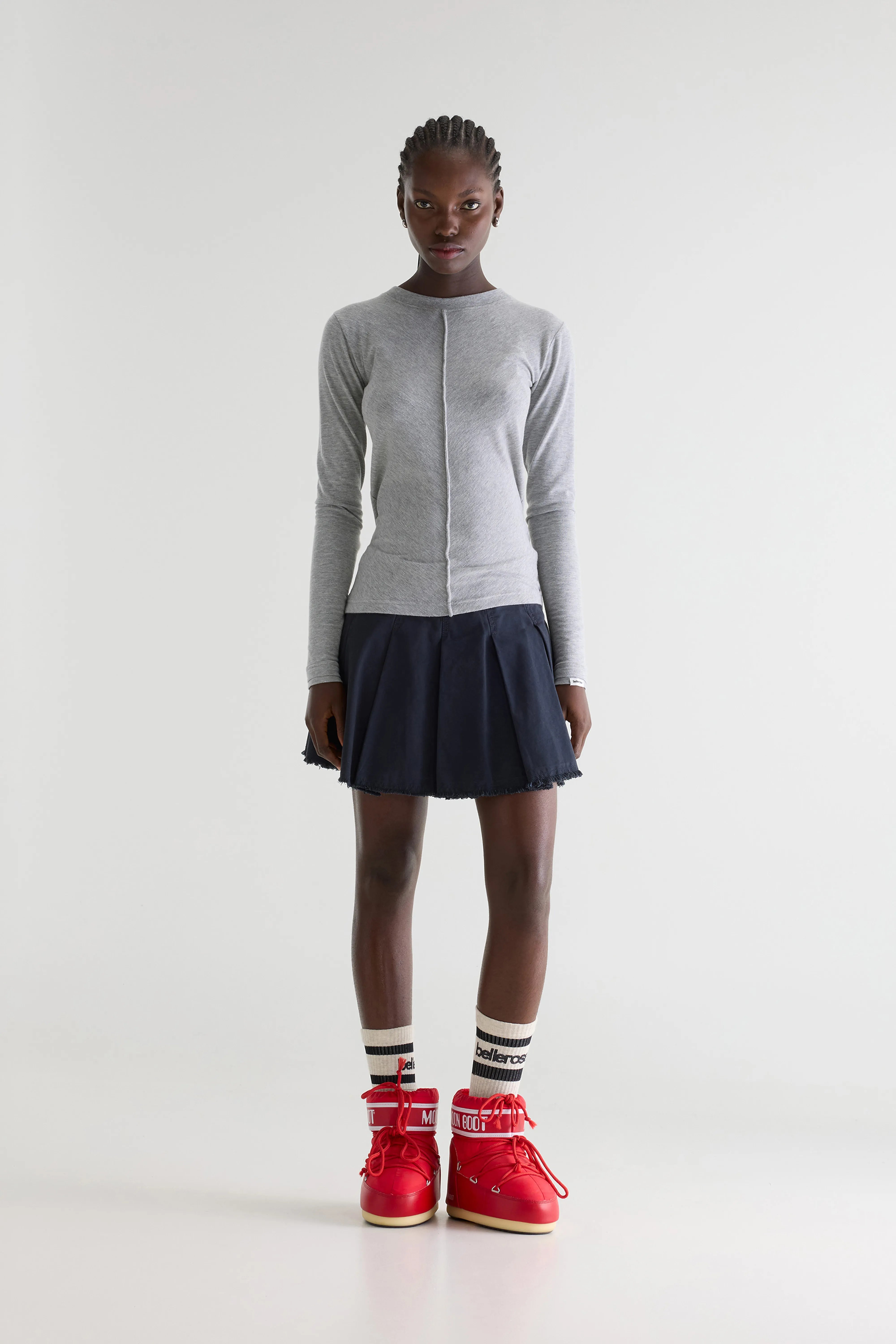 Windy Geplooide Minirok - Navy Voor Dames | Bellerose