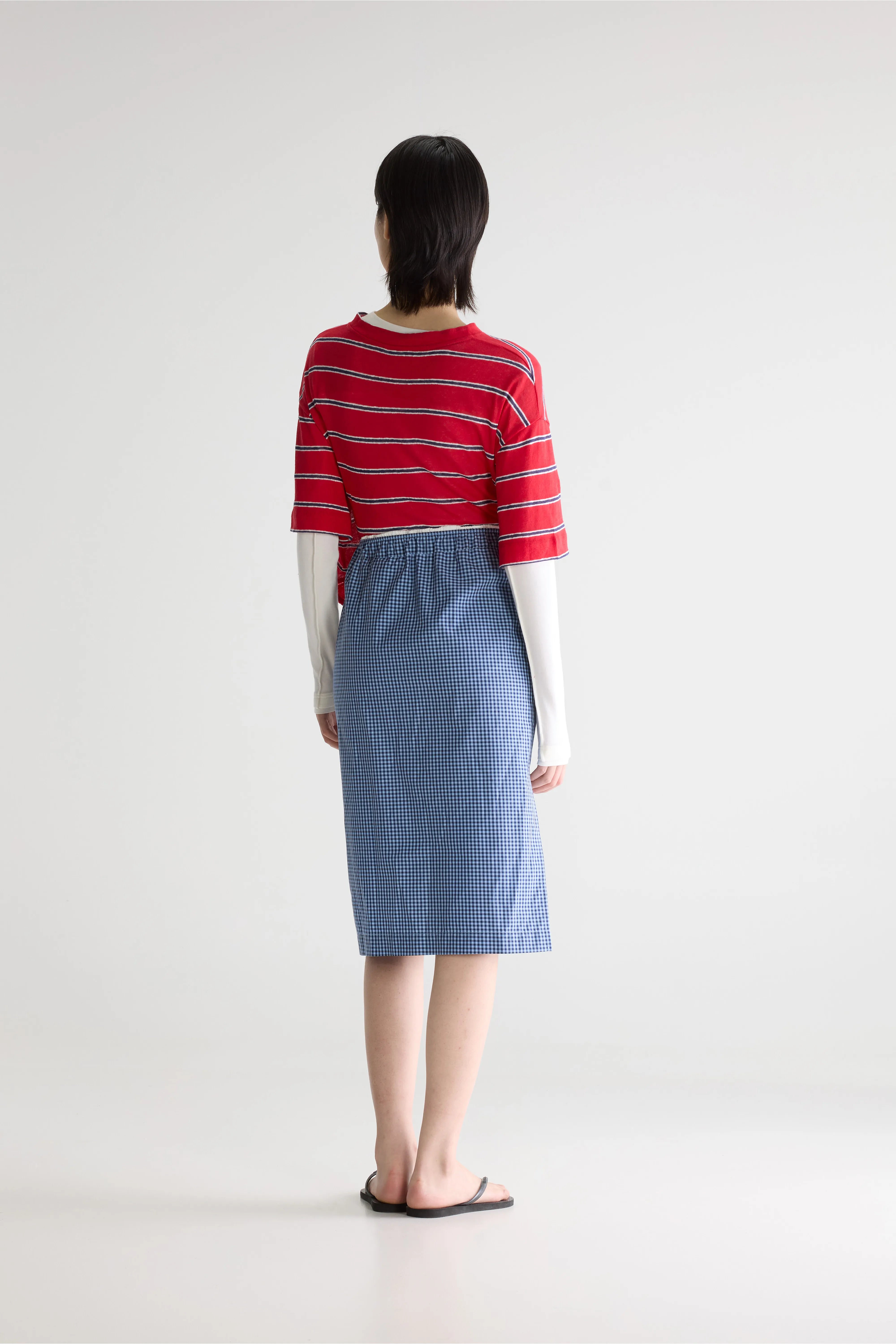 Sarina Gingham Midi-rok - Blue shirt / Orage / Worker Voor Dames | Bellerose