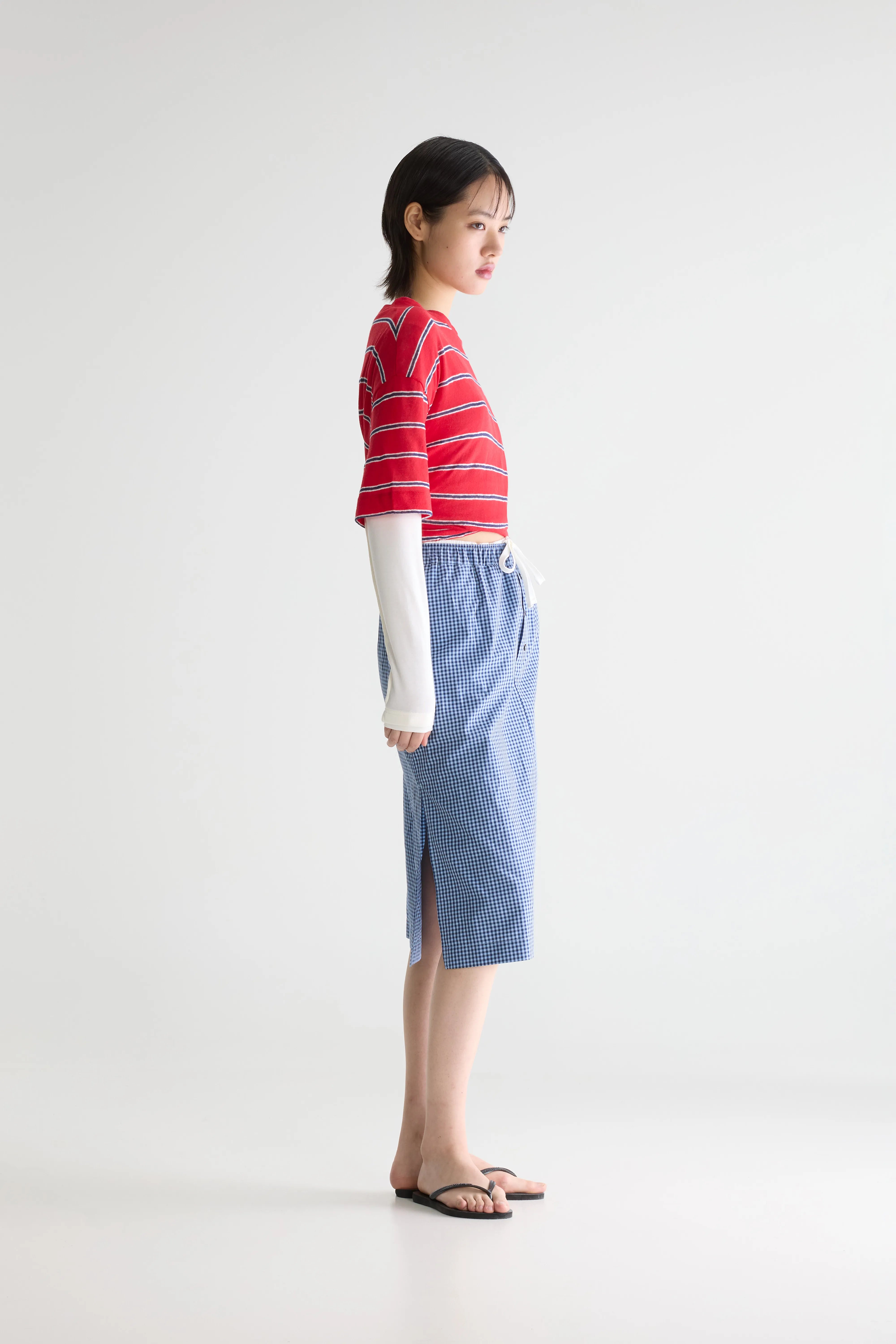 Sarina Gingham Midi-rok - Blue shirt / Orage / Worker Voor Dames | Bellerose