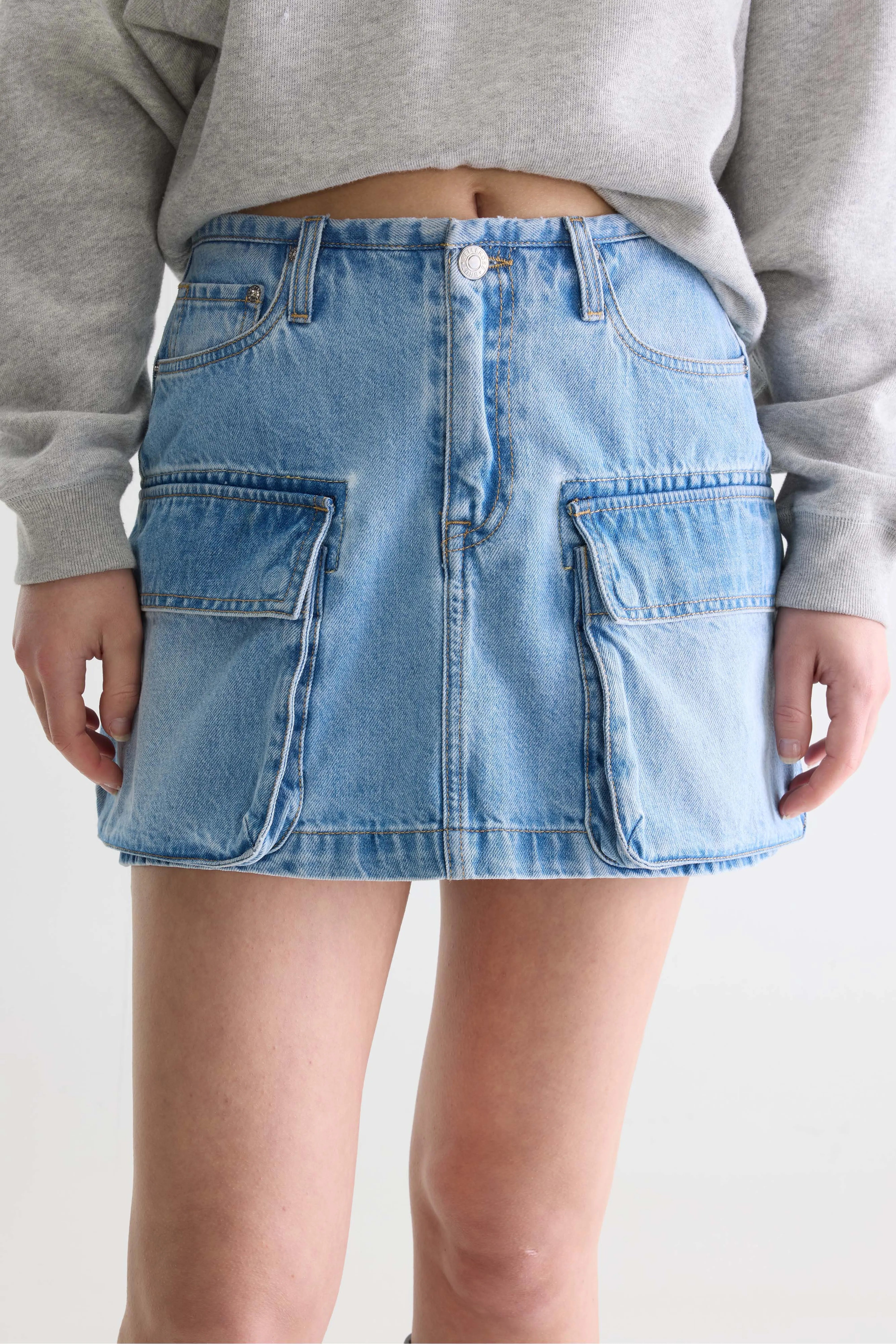 Mini-jupe En Denim Pallas - Dusty bleach Pour Femme | Bellerose