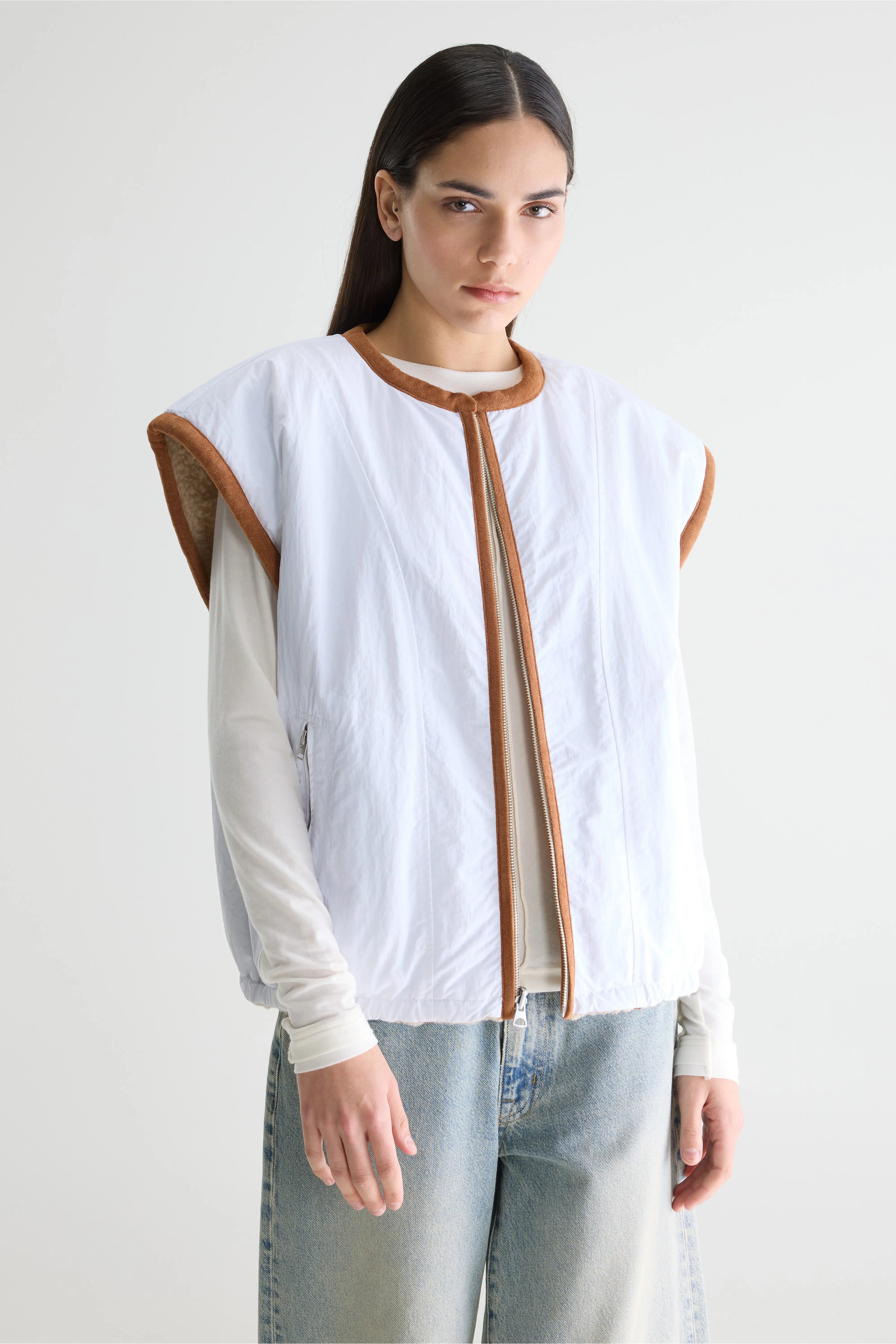 Jandi Shearling Bodywarmer - Milky way / White Voor Dames | Bellerose