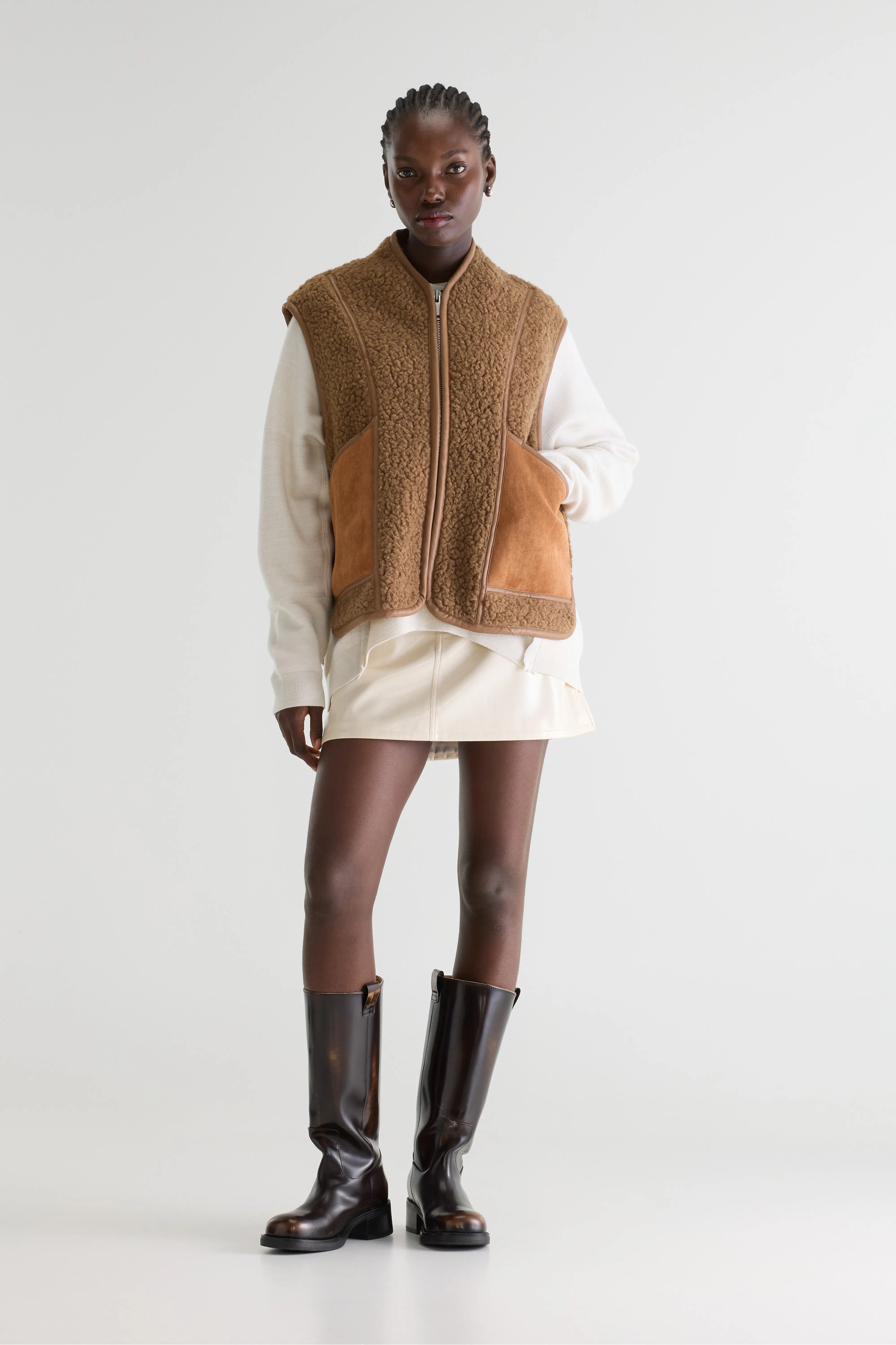 Jinas Shearling Bodywarmer - Brown / Camel Voor Dames | Bellerose