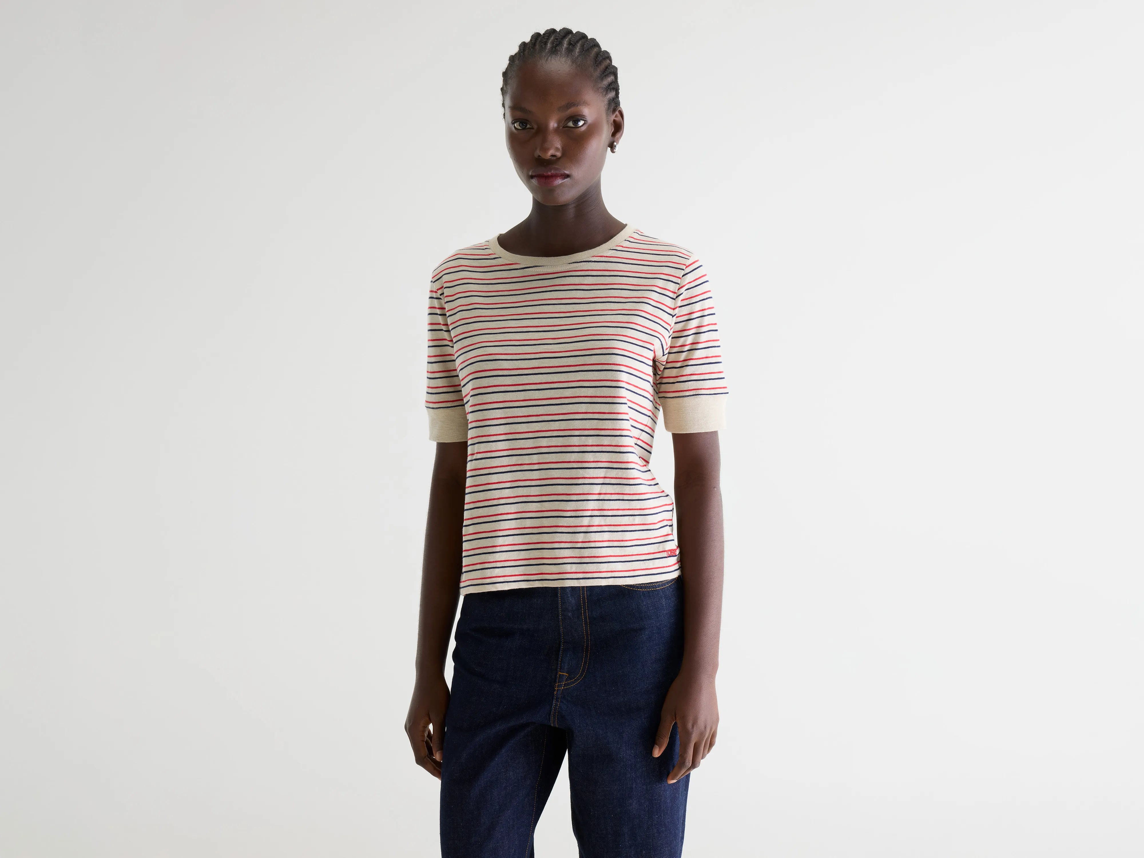 T-shirt slim à rayures Cias (261 / W / STRIPE A)