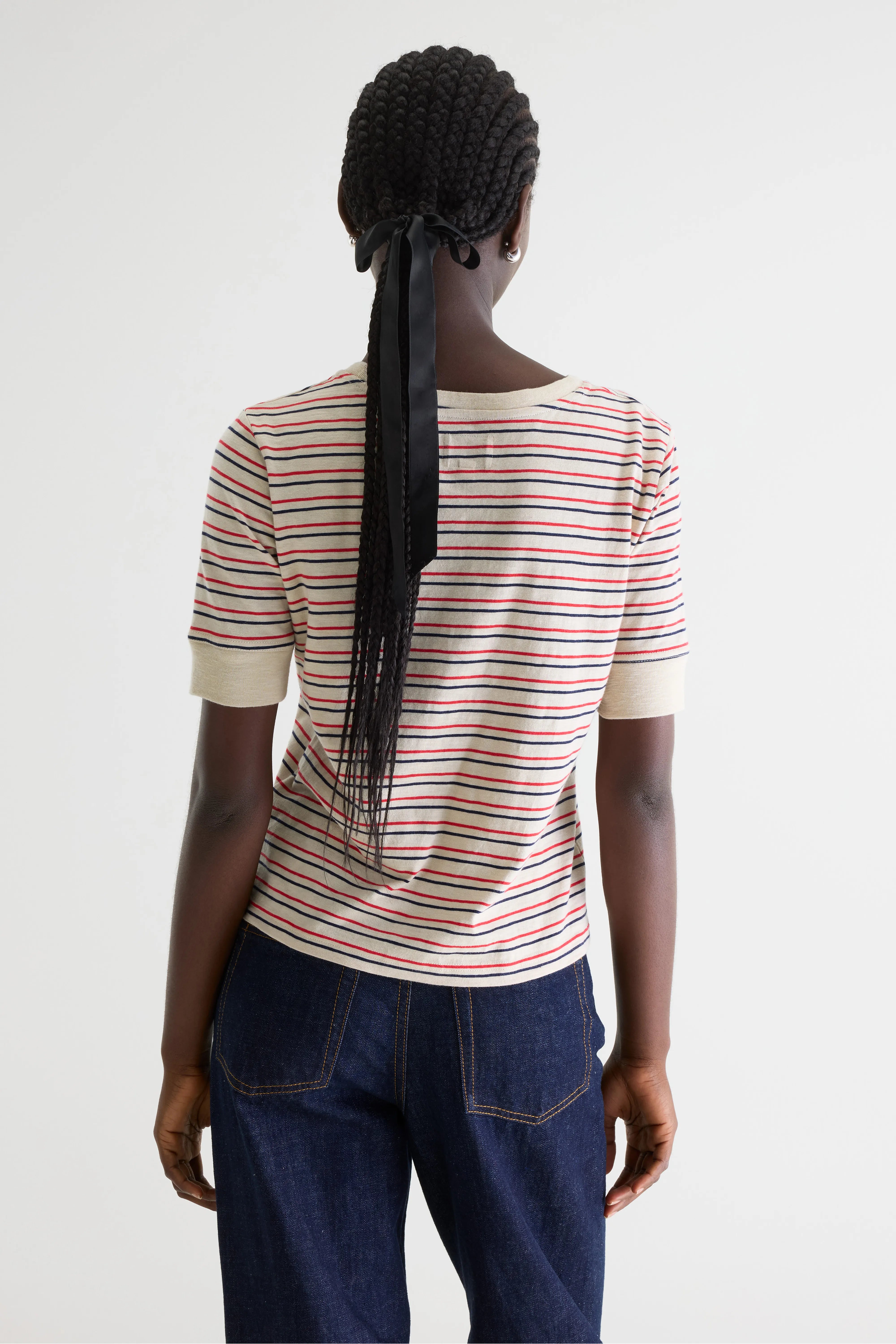 T-shirt slim à rayures Cias (261 / W / STRIPE A)