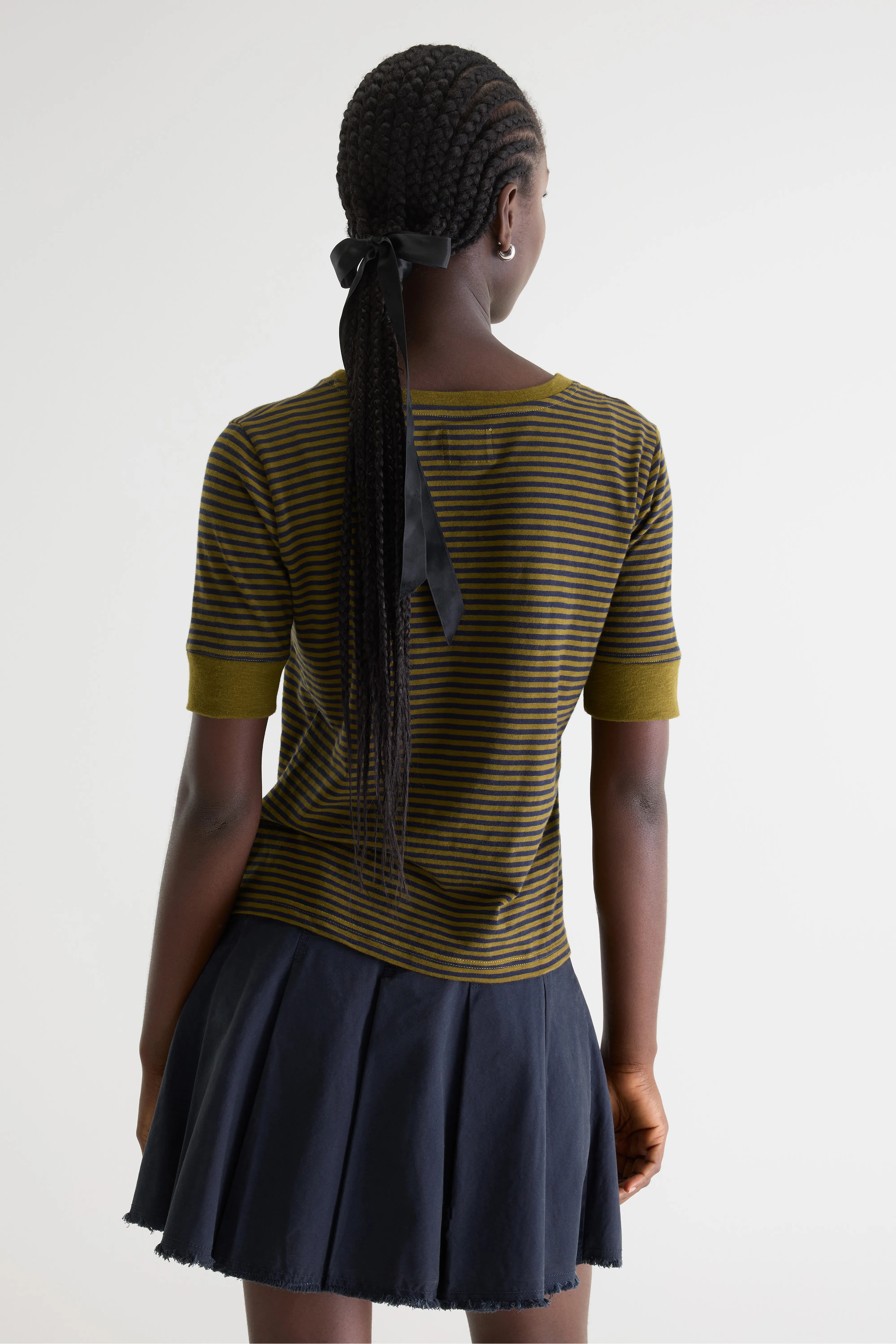 T-shirt Slim À Rayures Cias - Navy / Olive Pour Femme | Bellerose