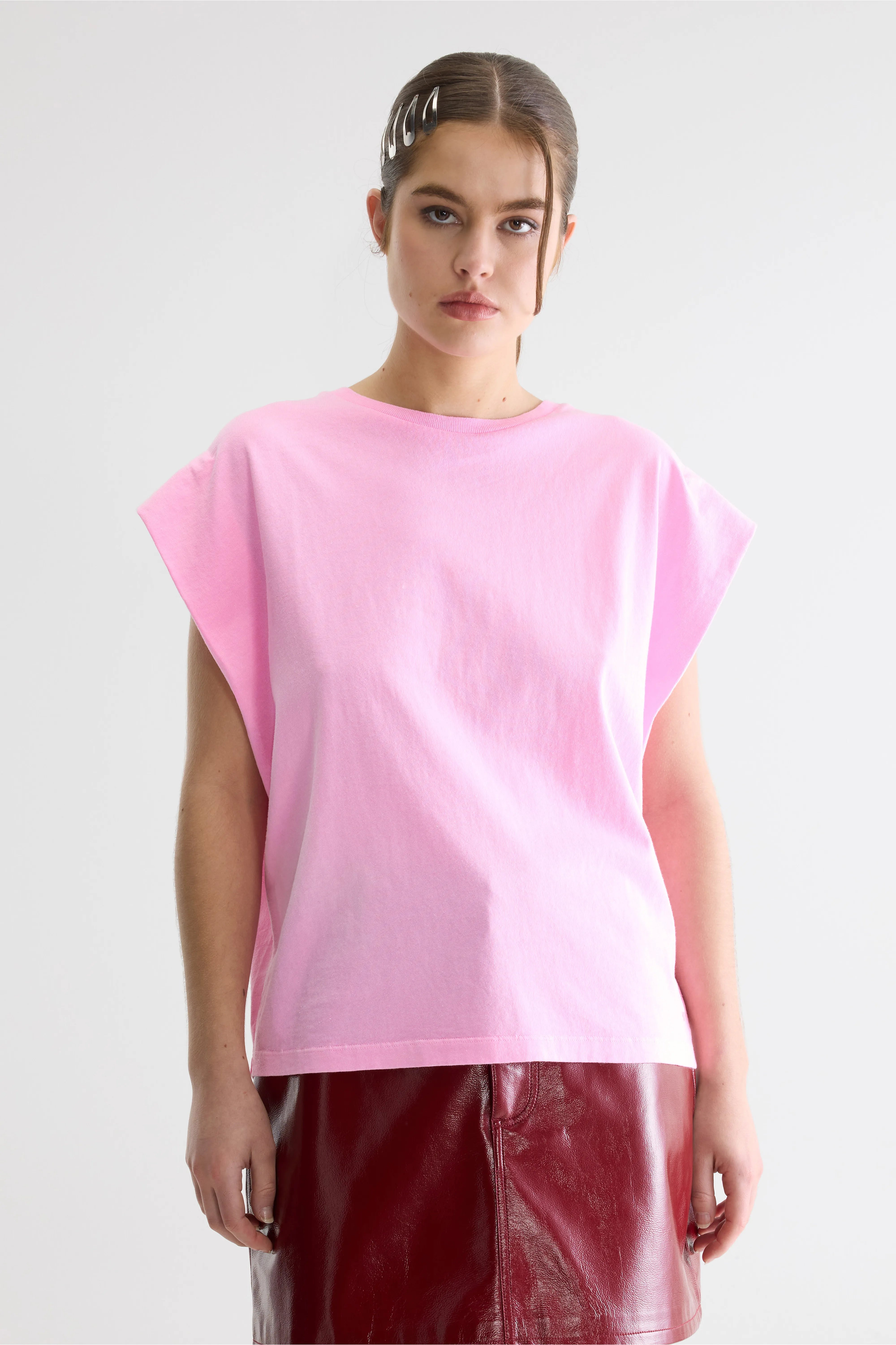 T-shirt Sans Manches Vice - Fluo pink Pour Femme | Bellerose