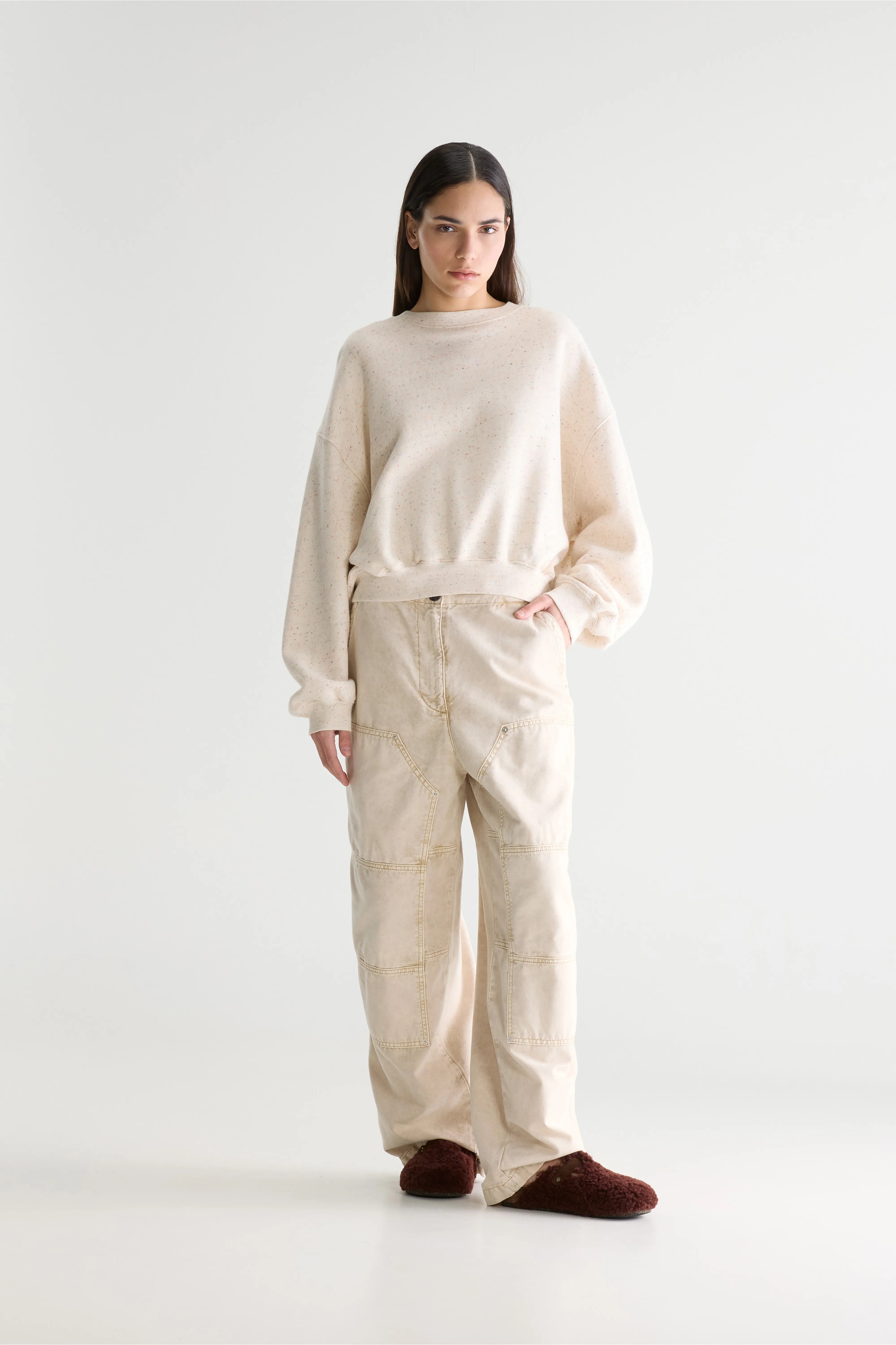 Fancy cropped crewneck sweatshirt (261 / W / COMBO C)