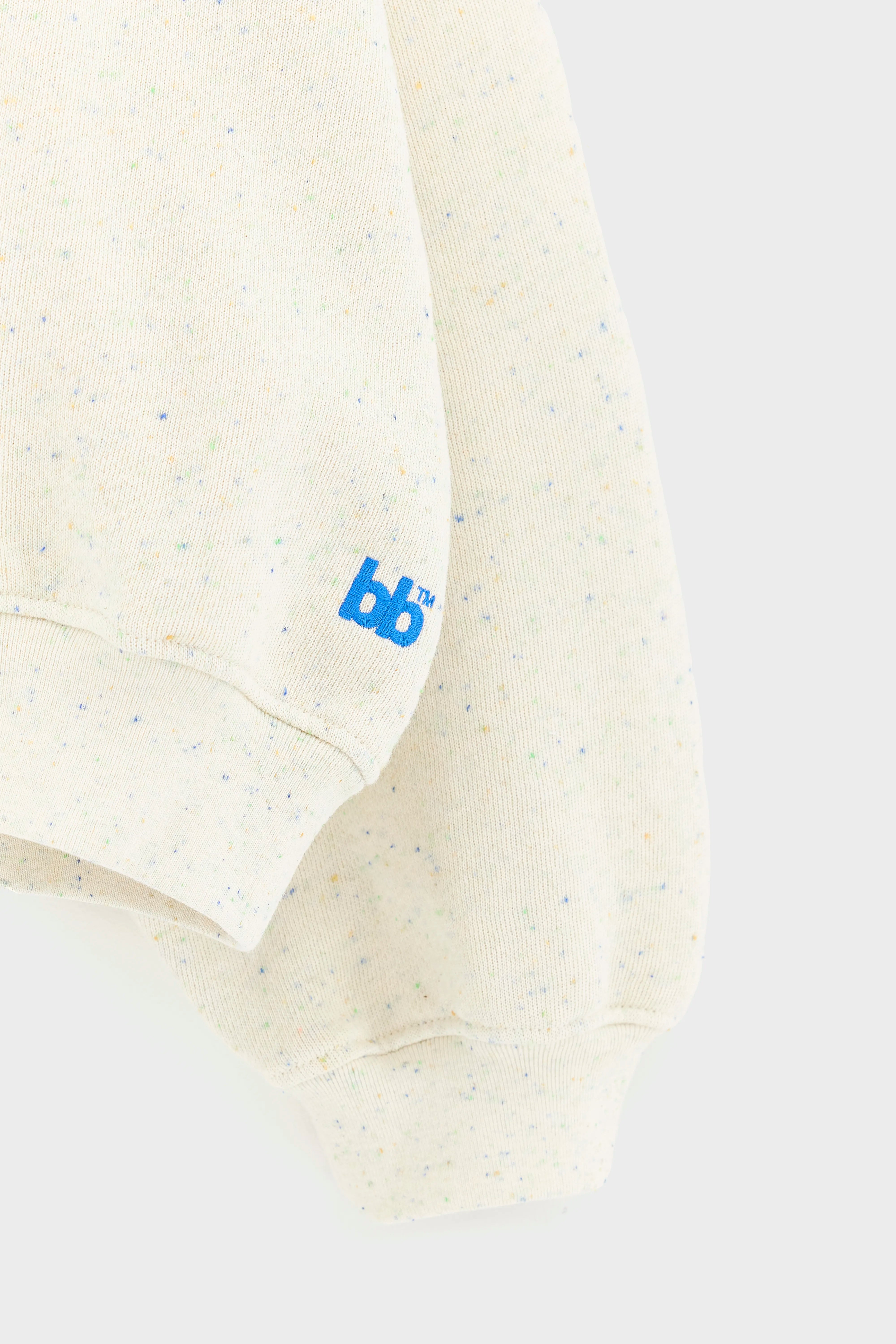 Fancy Cropped Sweatshirt Met Ronde Hals - Ecru / Fluo green / Royal blue Voor Dames | Bellerose