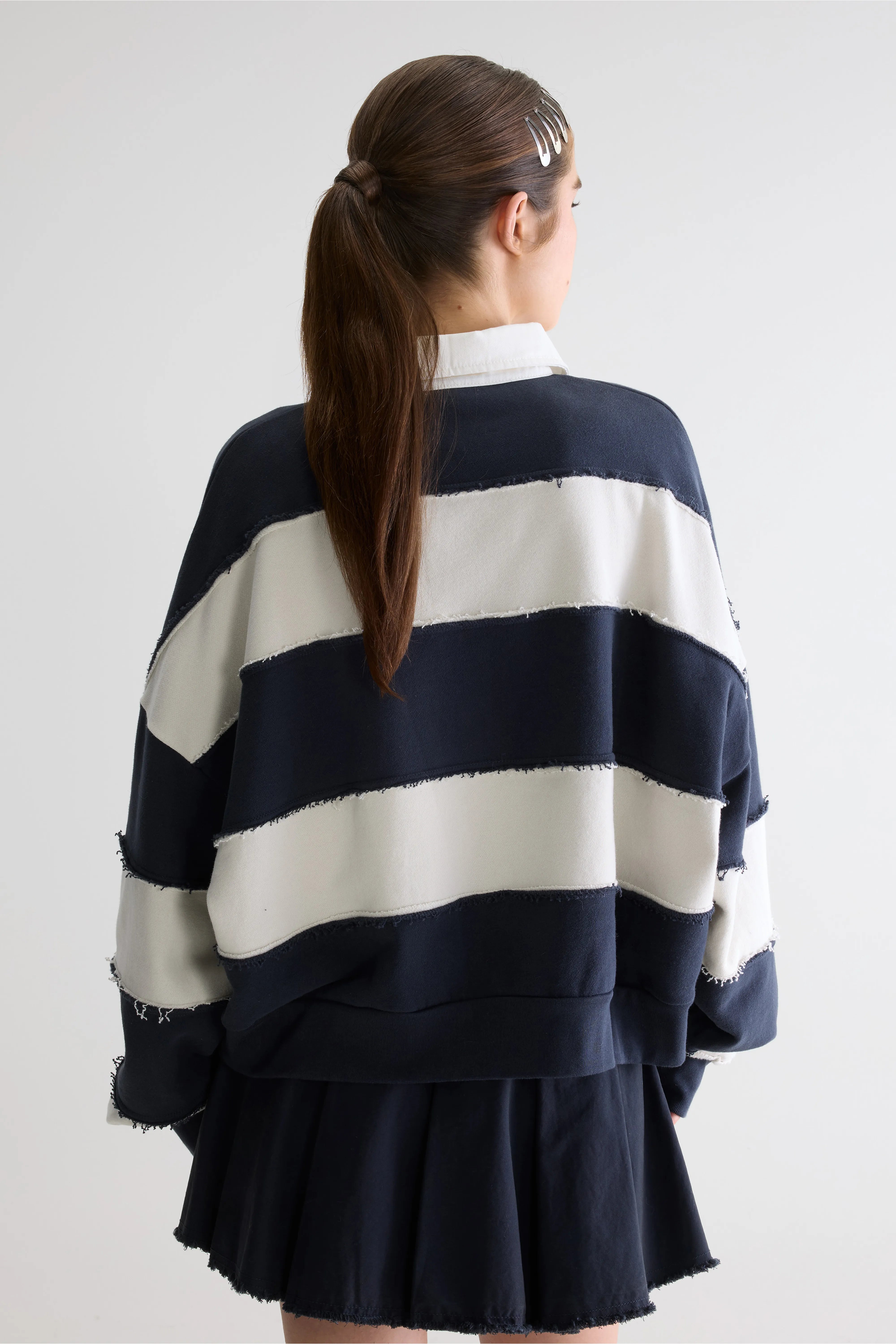 Furen Striped Rugby Sweatshirt - Lotus / Navy For Women | Bellerose
