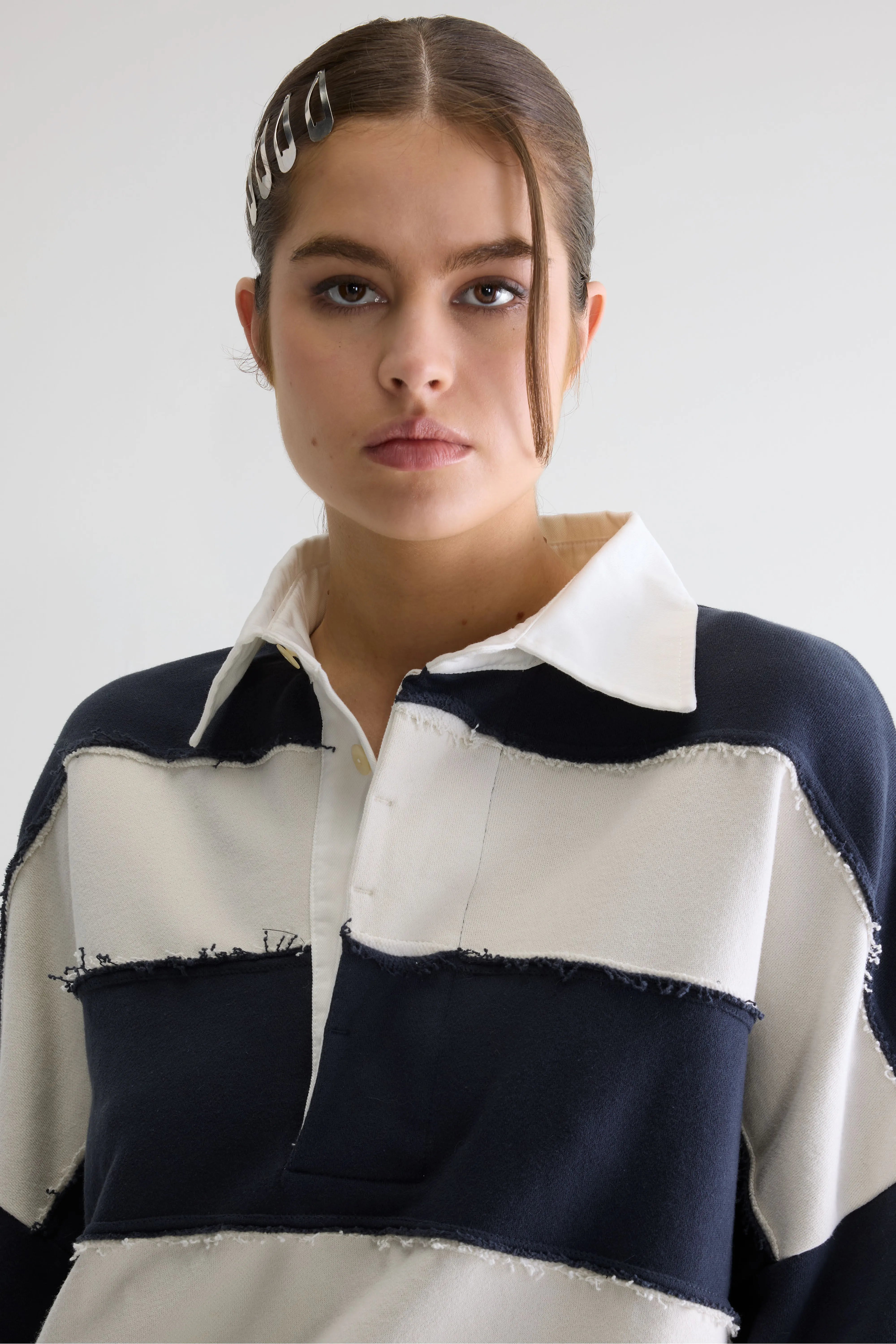 Furen Striped Rugby Sweatshirt - Lotus / Navy For Women | Bellerose