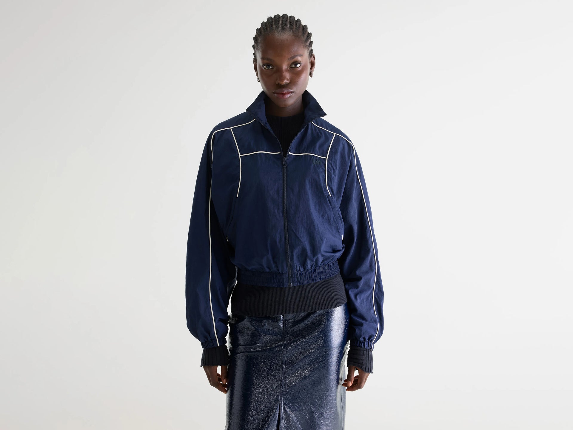 Women's lightweight navy zip-up jacket | Bellerose