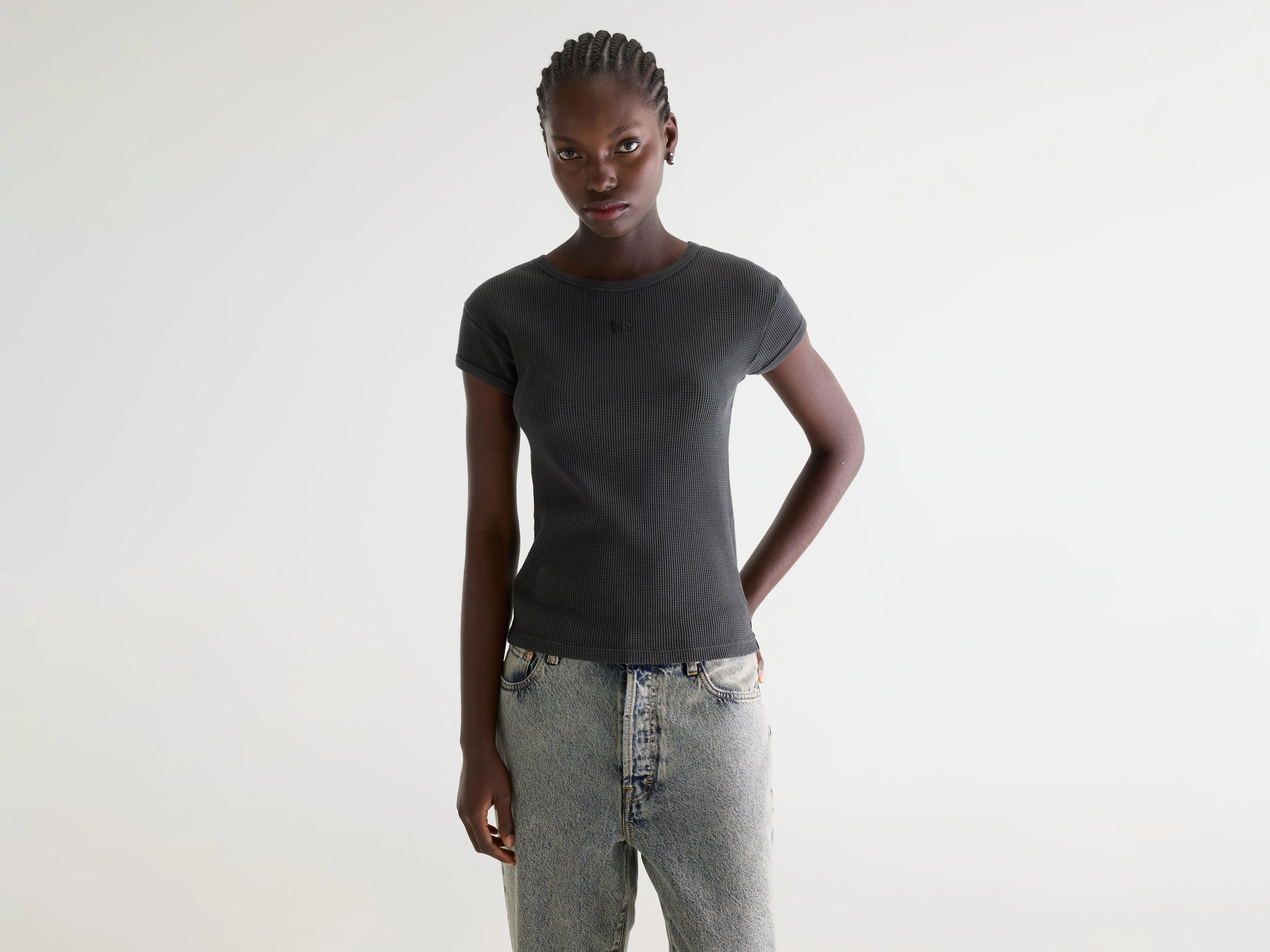 T-shirt côtelé Mali (261 / W / BLACK SAND)
