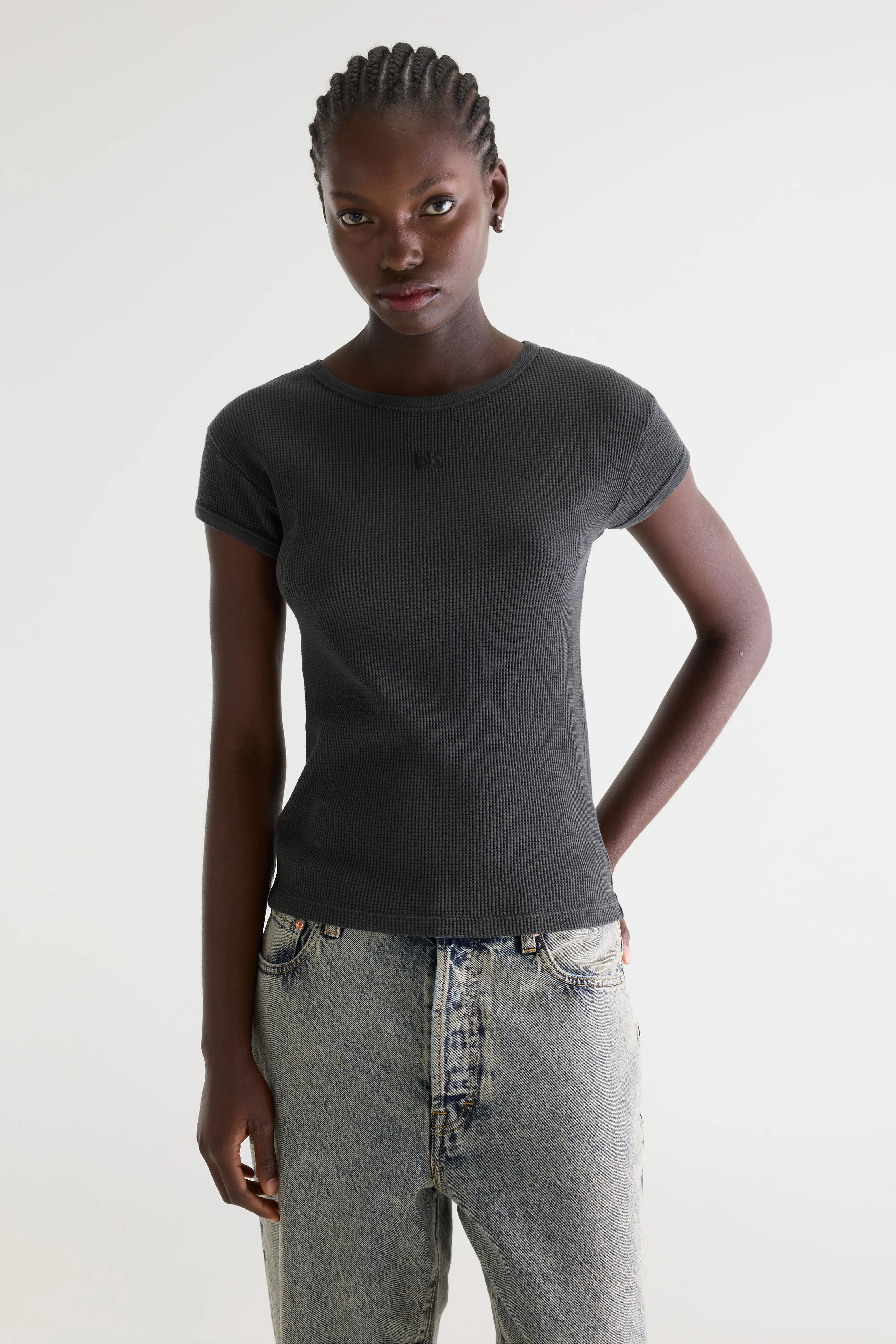 T-shirt Côtelé Mali - Black sand Pour Femme | Bellerose