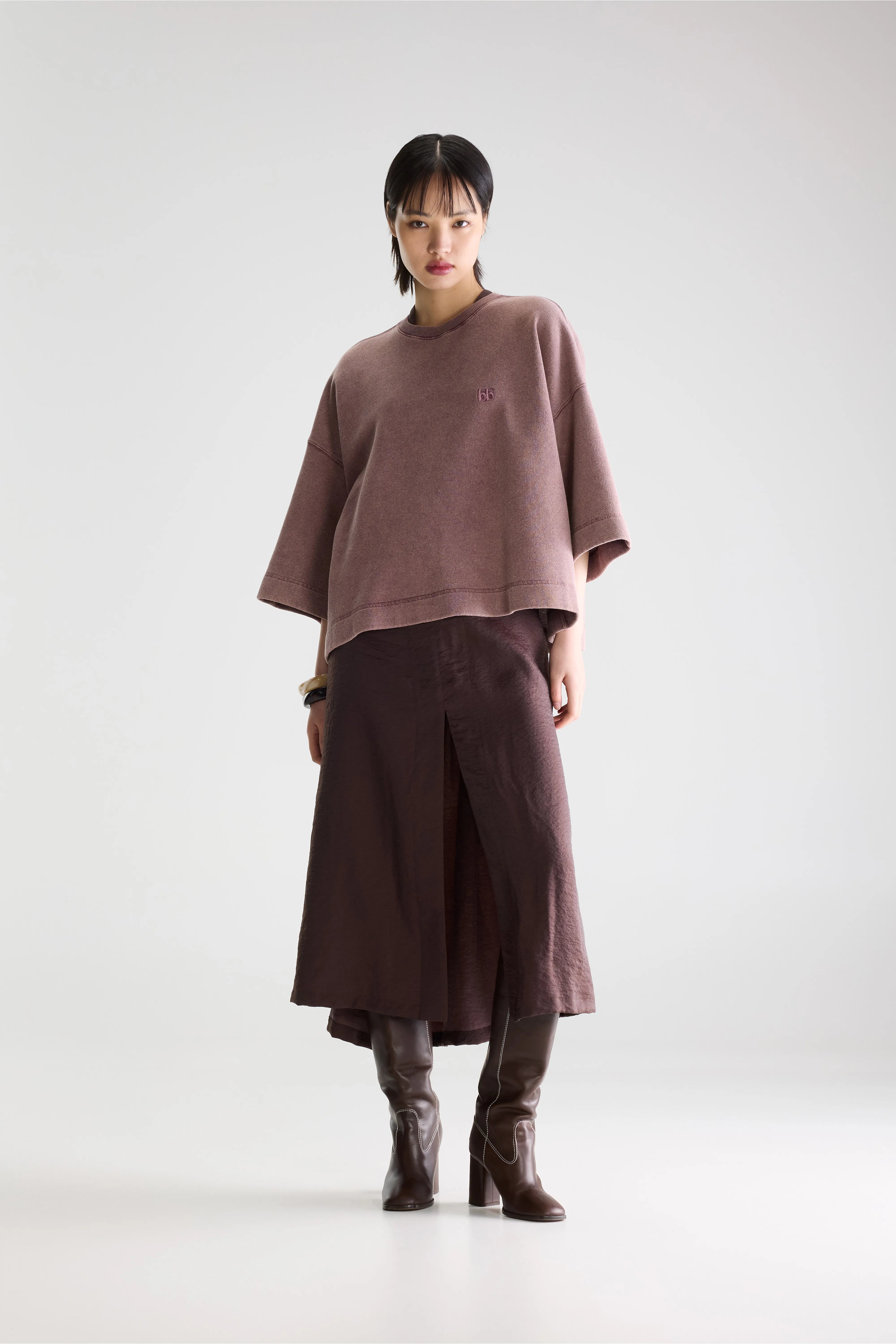 Farlol Short-sleeve Sweatshirt - Wine For Women | Bellerose