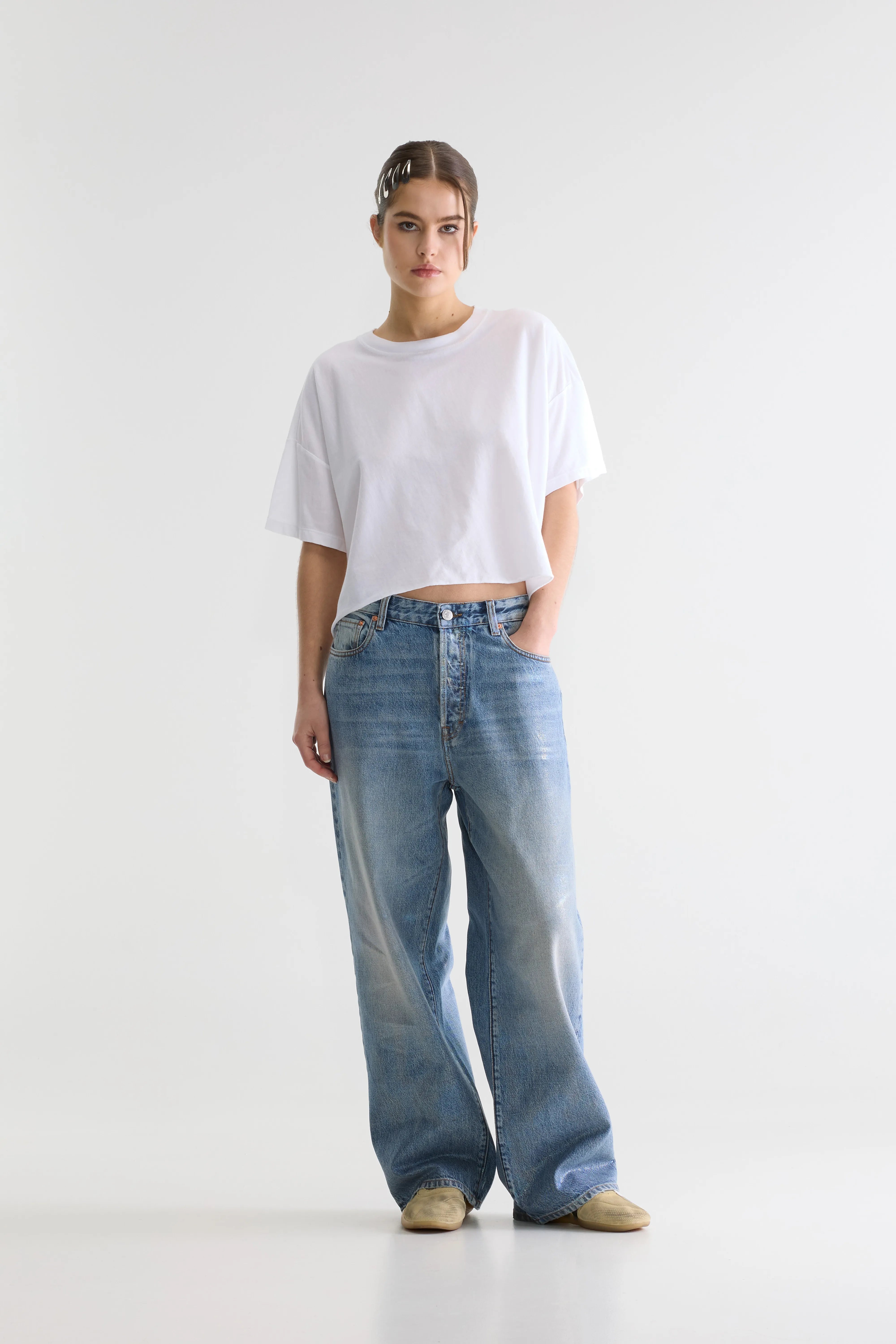 Farpy Cropped T-shirt - White Voor Dames | Bellerose