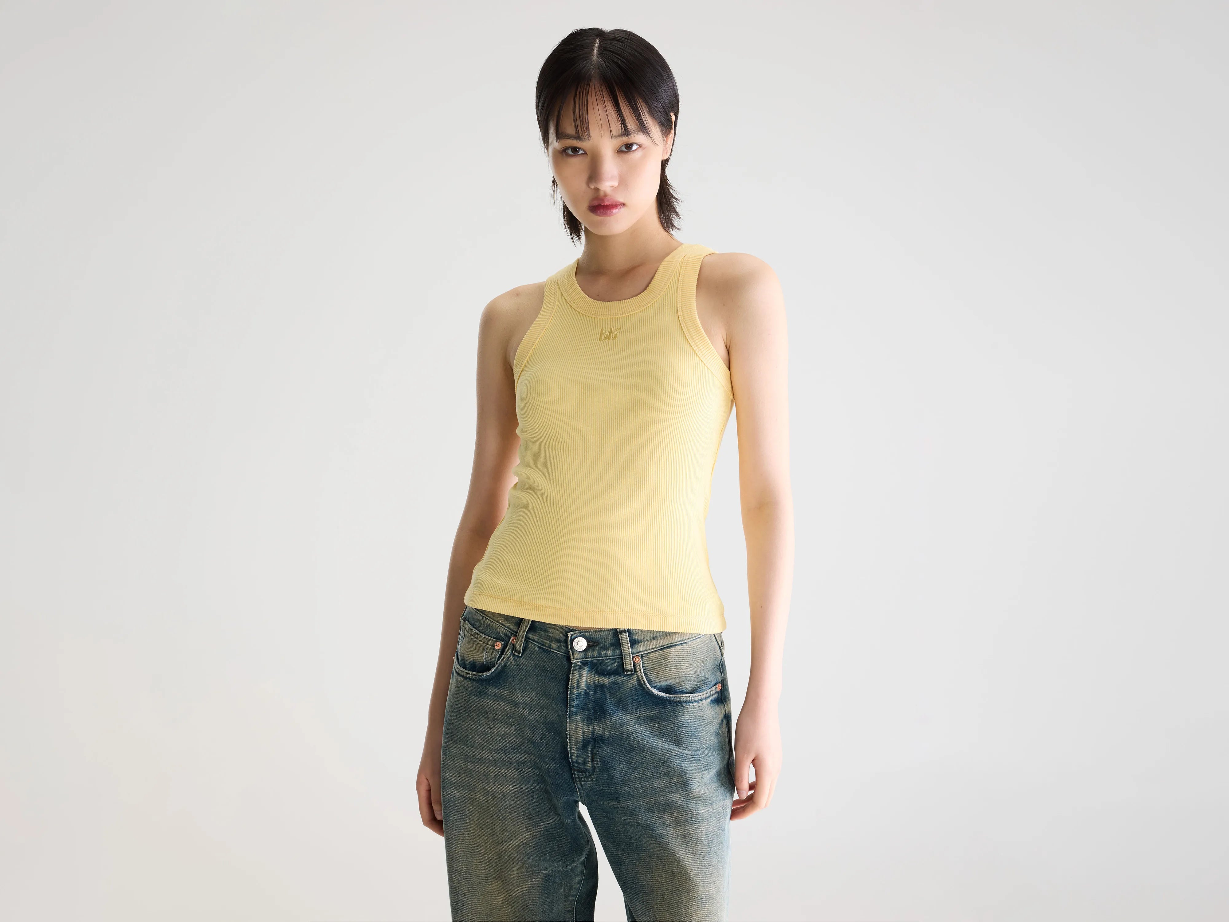 Fikas Slim Fit Tanktop - Paille Voor Dames | Bellerose