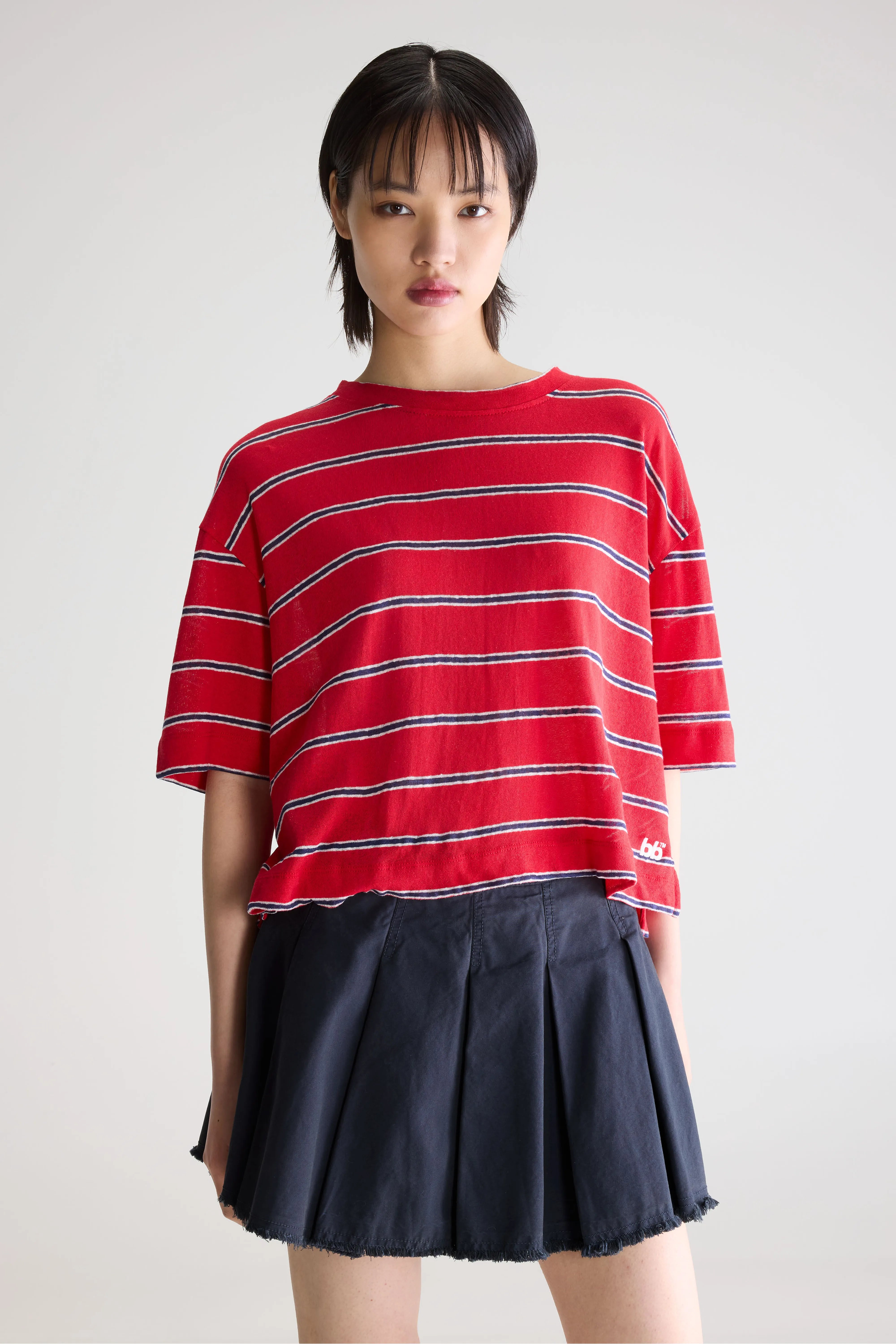 Pull Col Rond Angum - Massai red / Odysee / Vintage white Pour Femme | Bellerose