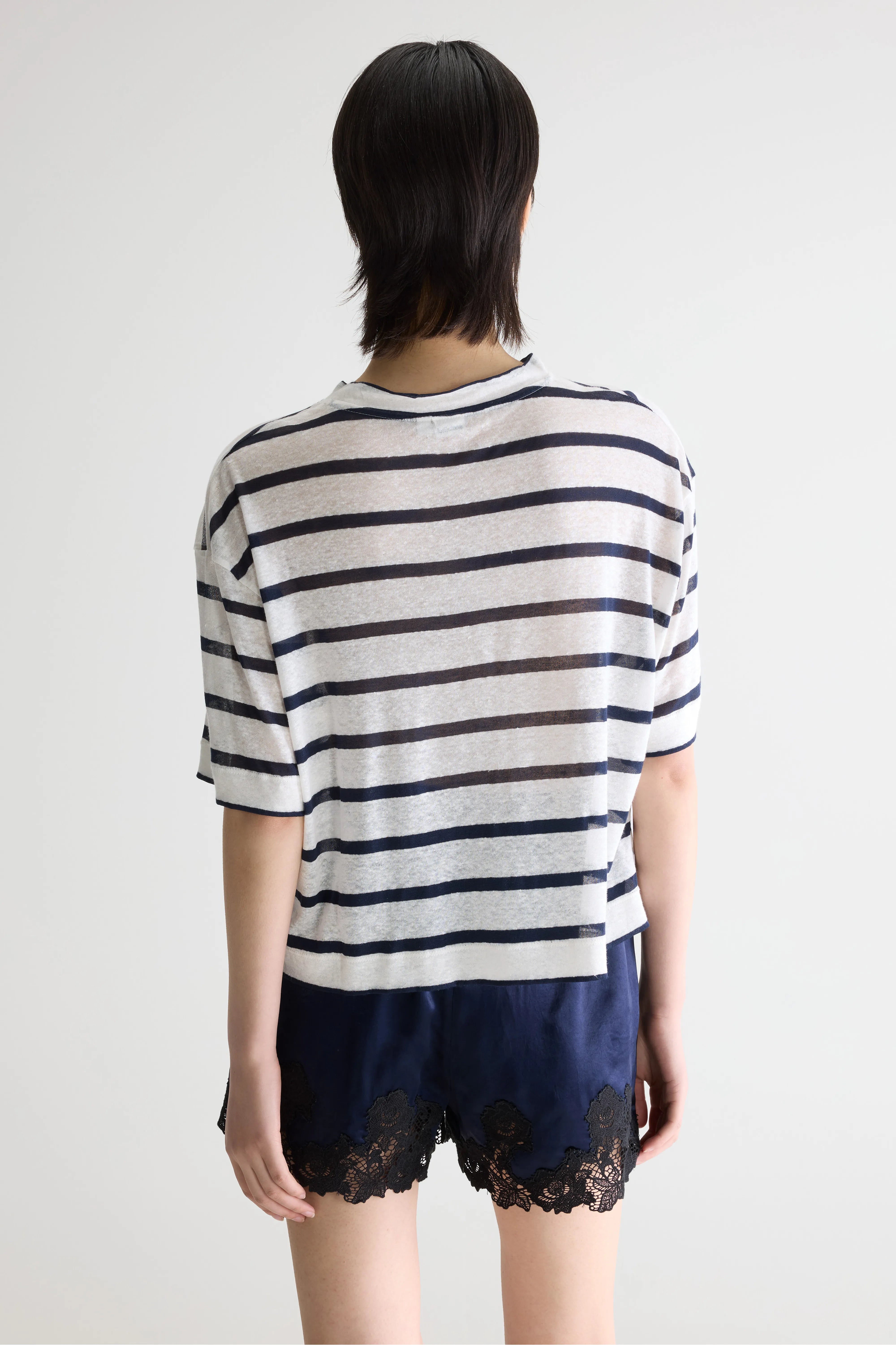 T-shirt À Manches Courtes Vydel - Navy / Vintage white Pour Femme | Bellerose