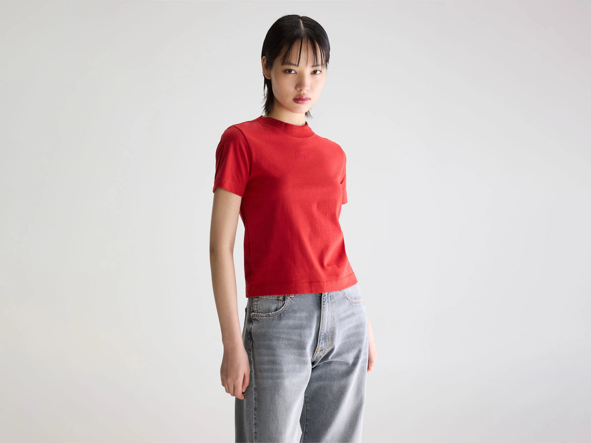 Slim-fit red short sleeve t-shirt for women | Bellerose