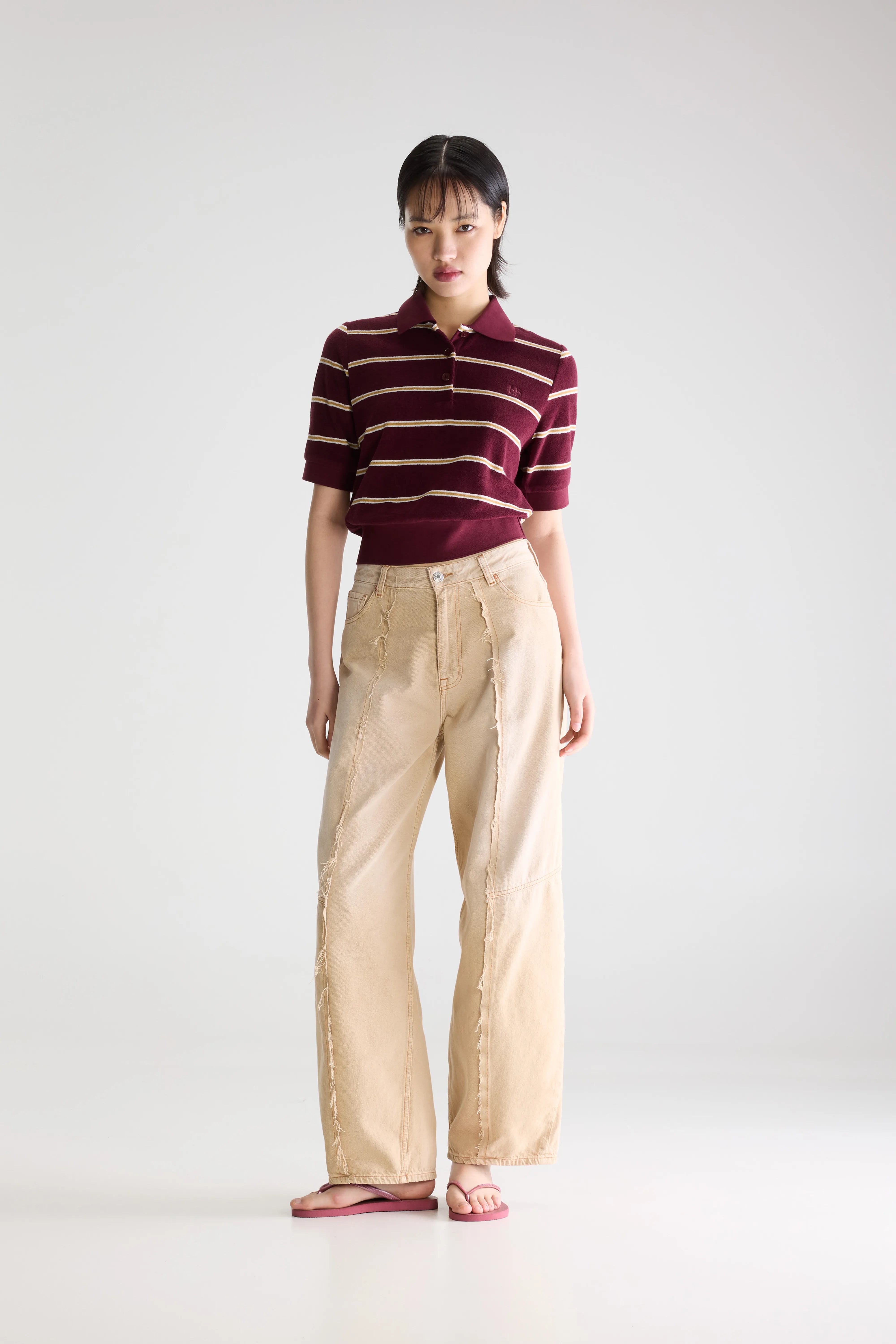 Polo En Éponge Crixus - Off white / Sahara / Windsor wine Pour Femme | Bellerose