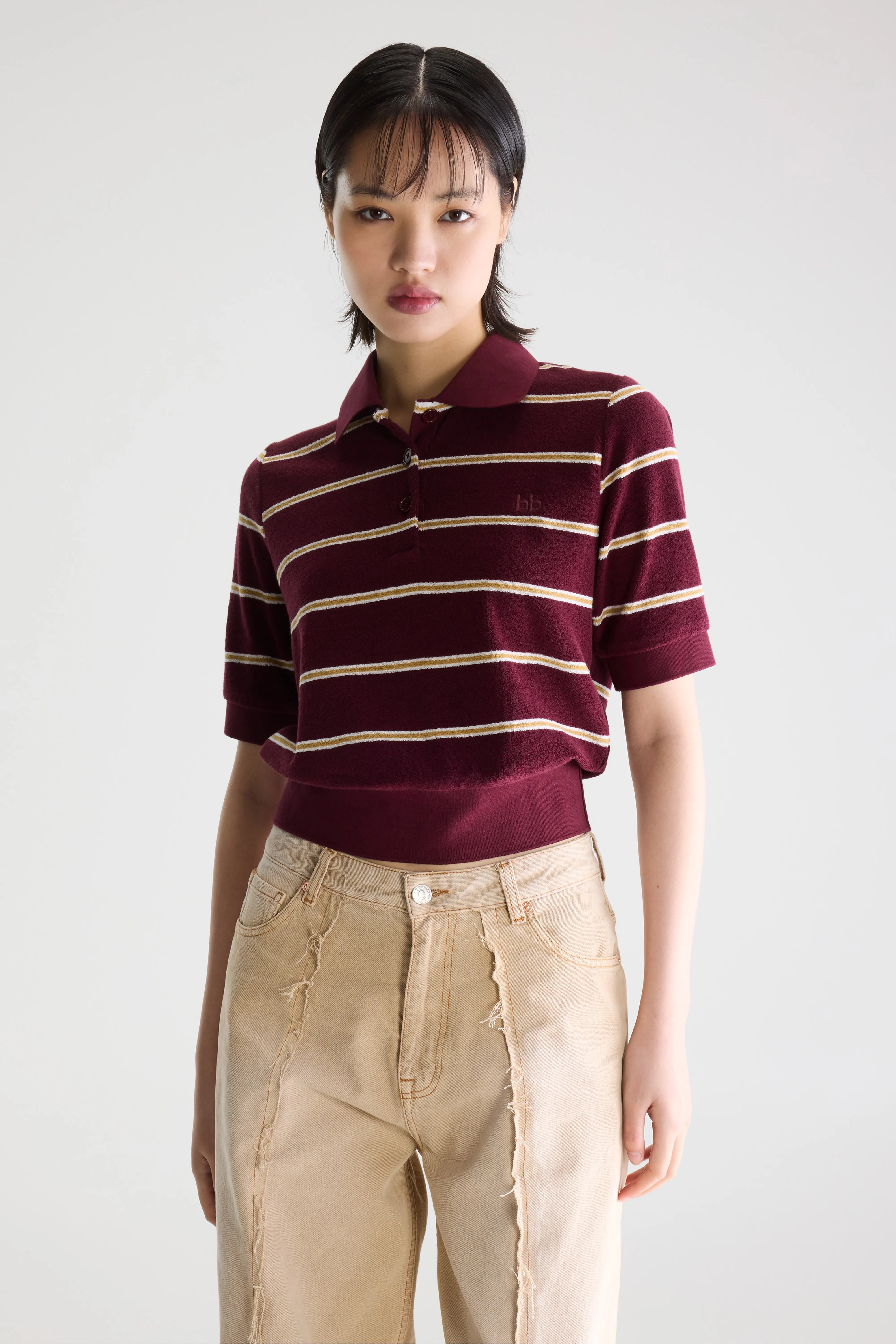 Polo En Éponge Crixus - Off white / Sahara / Windsor wine Pour Femme | Bellerose