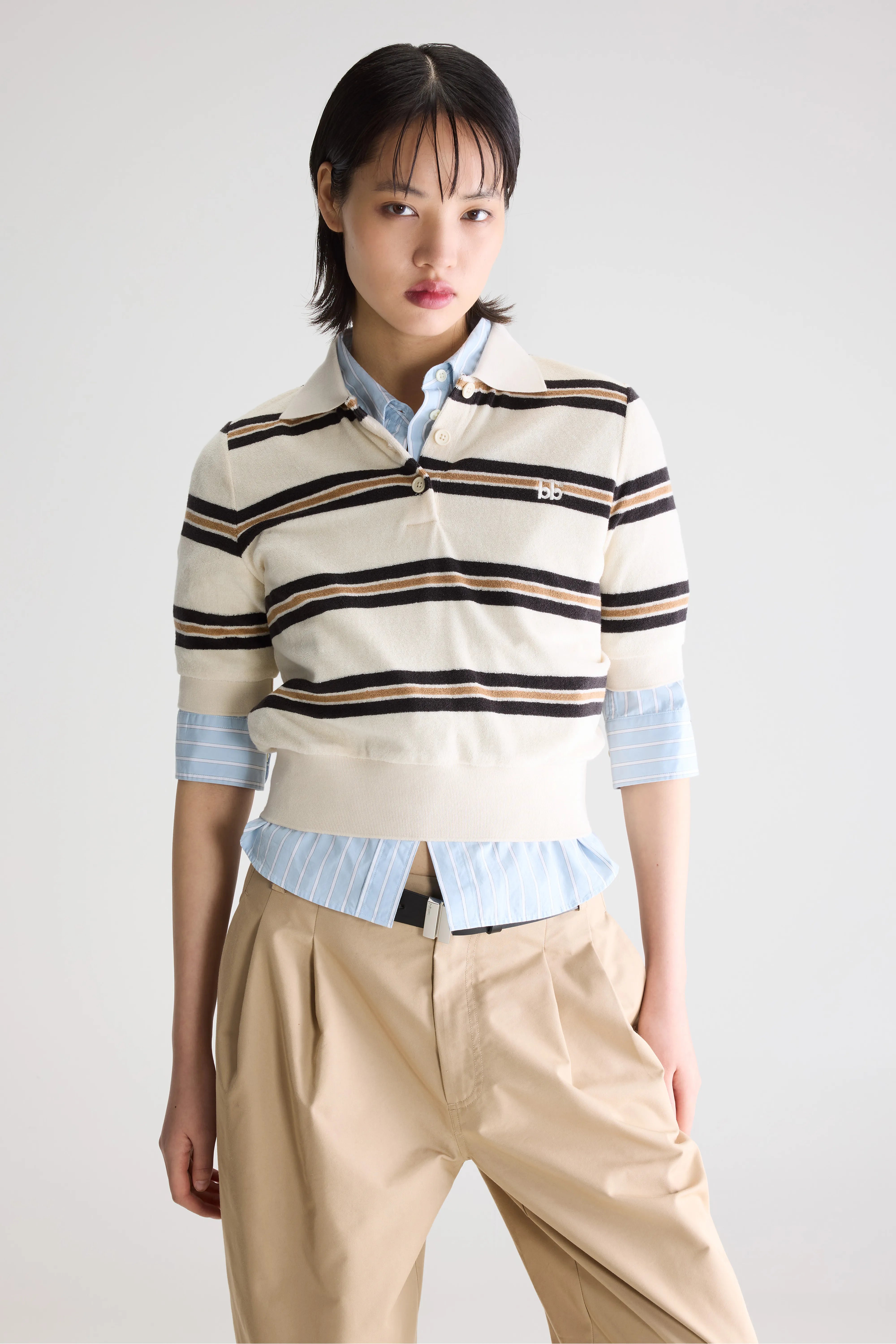 Crixus polo in badstof (261 / W / STRIPE B)