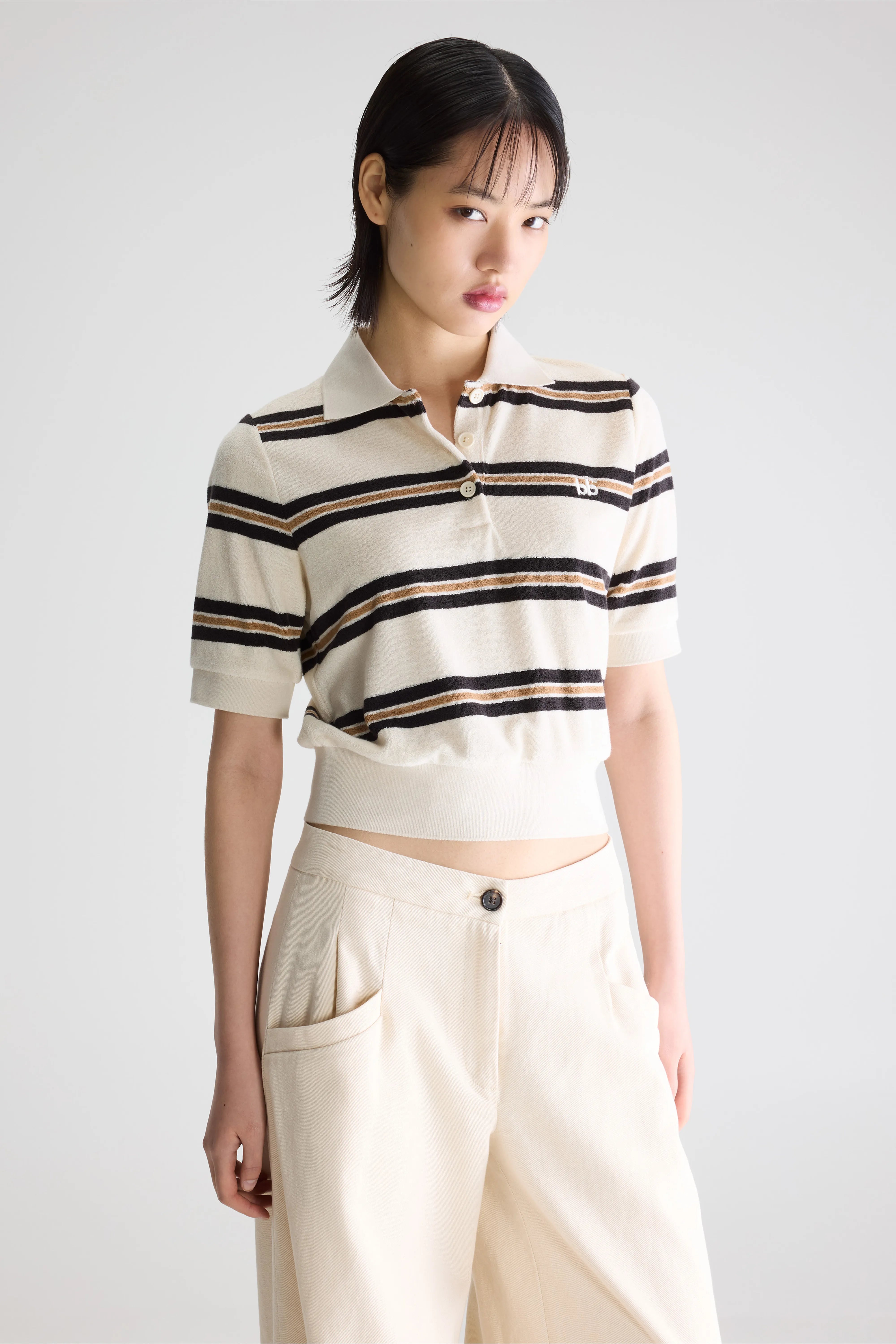 Pull Col Rond Angum - Carbon / Rafia / Swan Pour Femme | Bellerose