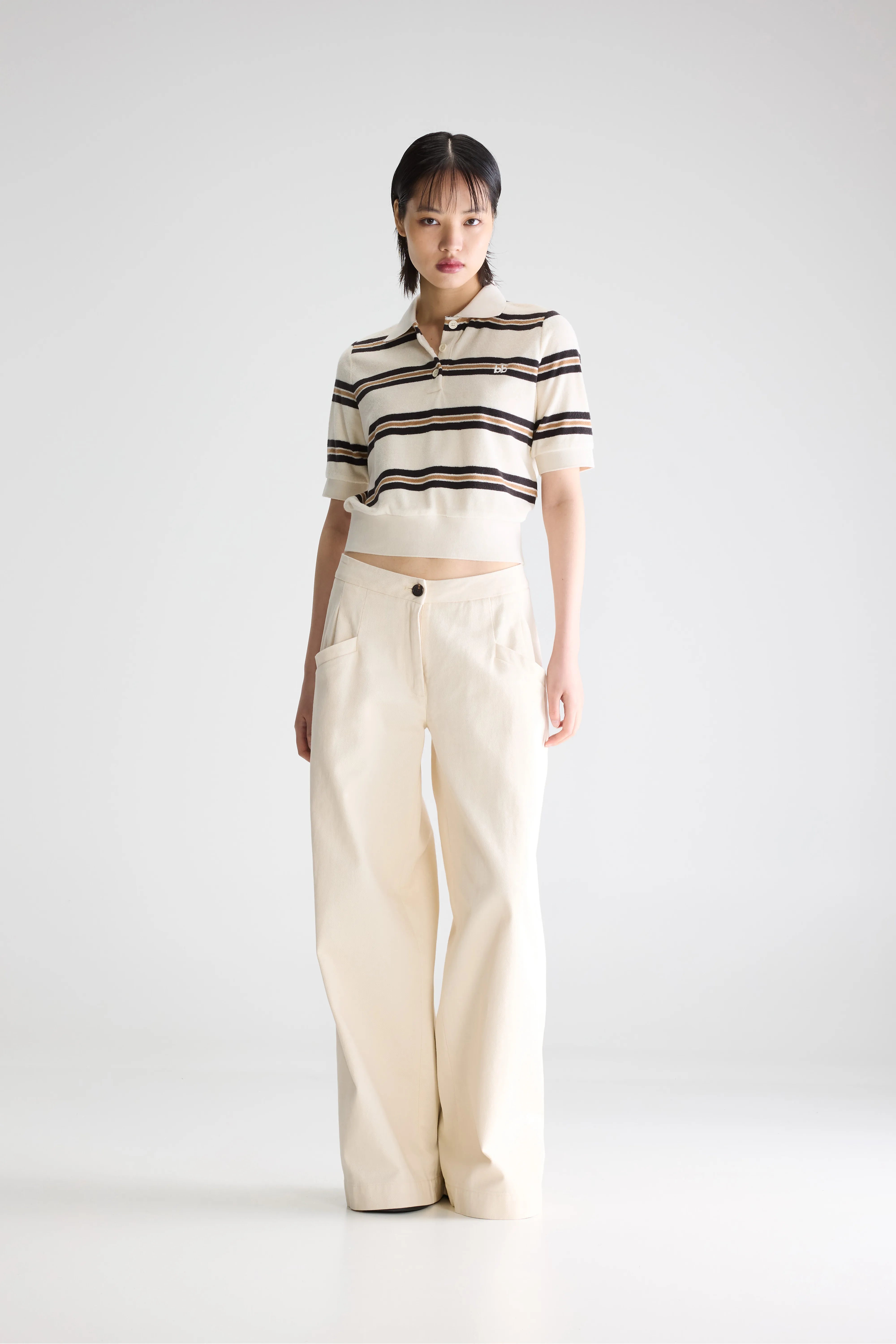 Pull Col Rond Angum - Carbon / Rafia / Swan Pour Femme | Bellerose