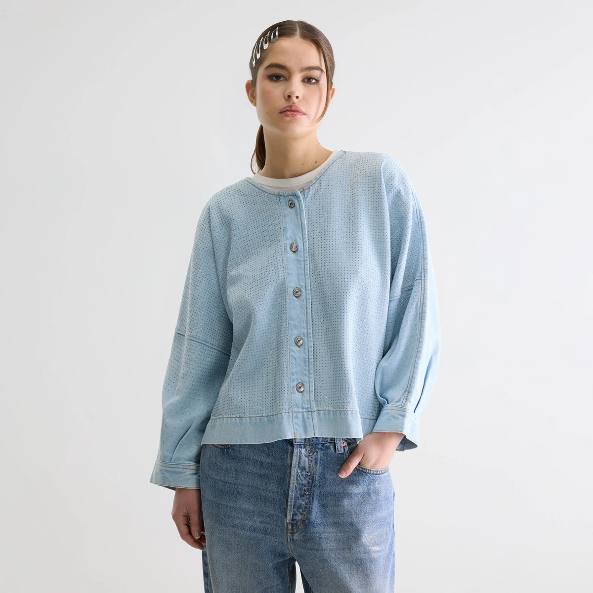 Women's light blue long-sleeves denim blouse | Bellerose