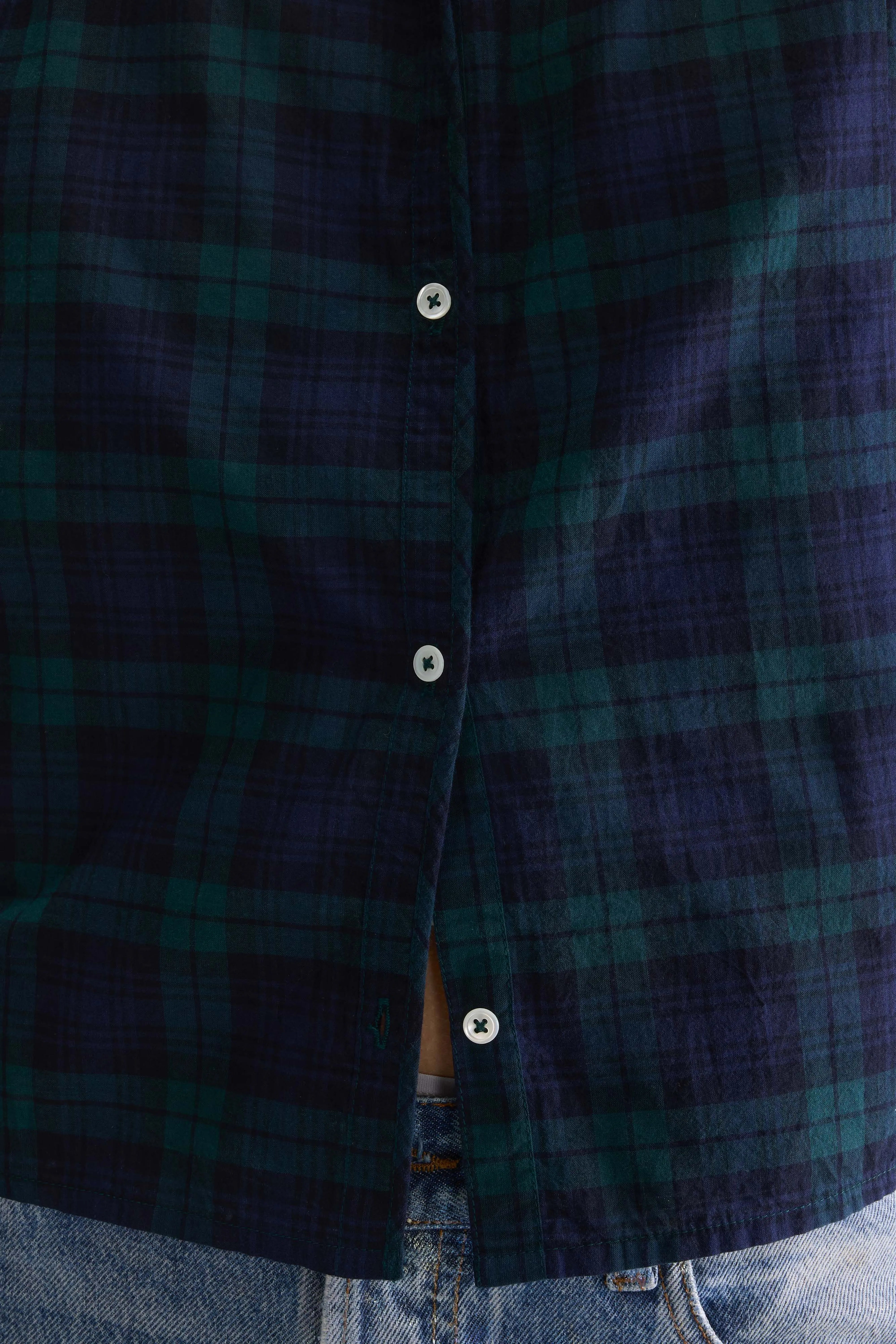 Blouse À Carreaux Cherry - Black blue / Bottle / Worker Pour Femme | Bellerose