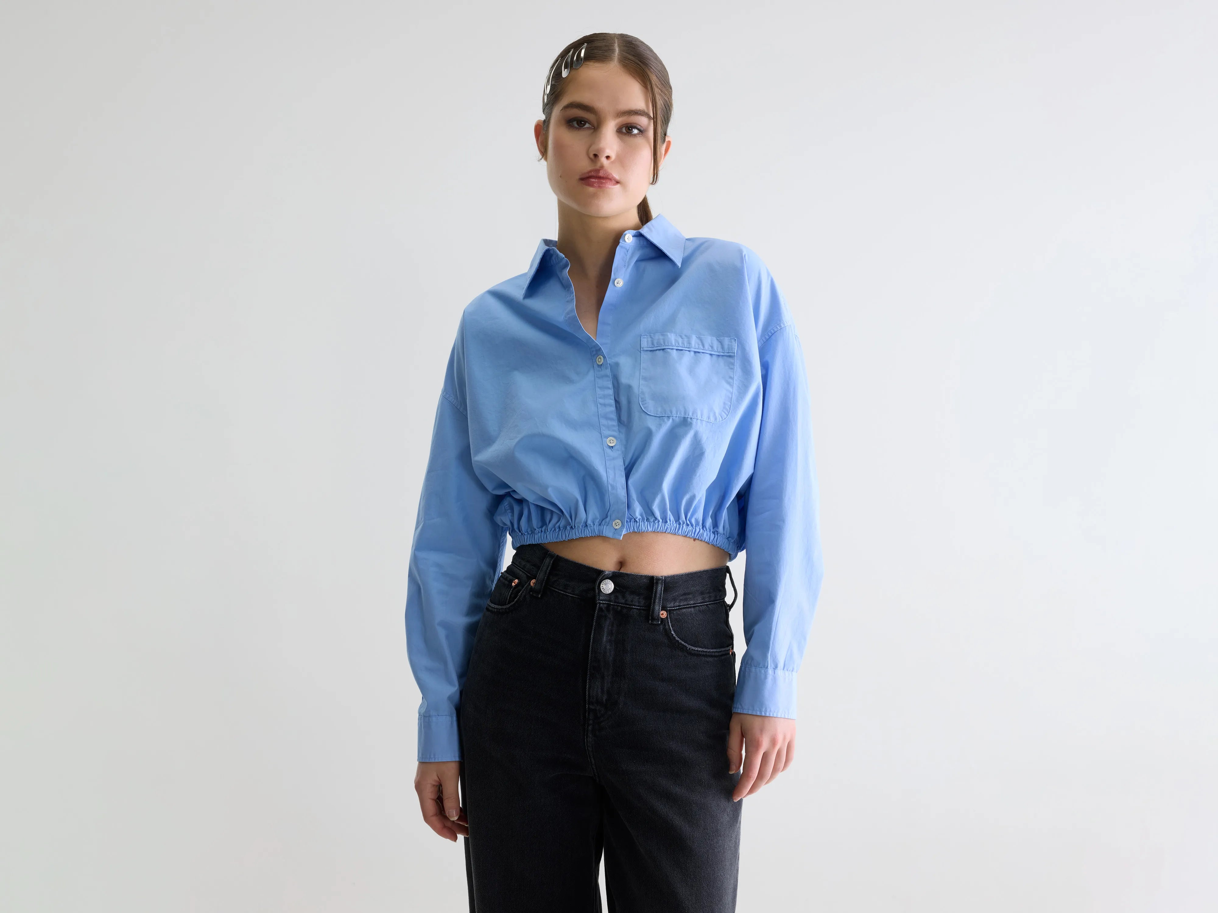 Gemma cropped hemd (261 / W / BLUE SHIRT)