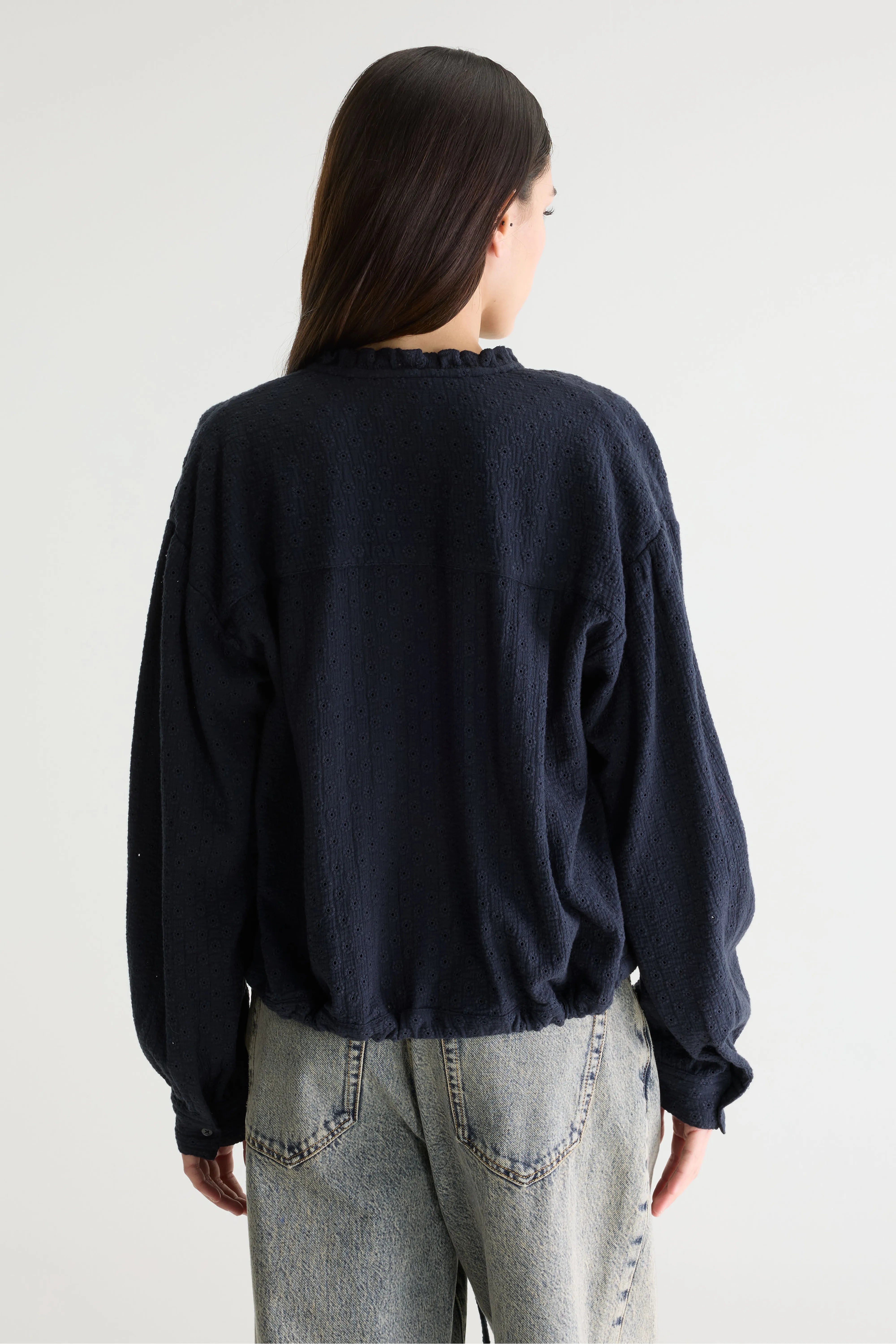 Blouse brodée Chelsy (261 / W / NAVY)